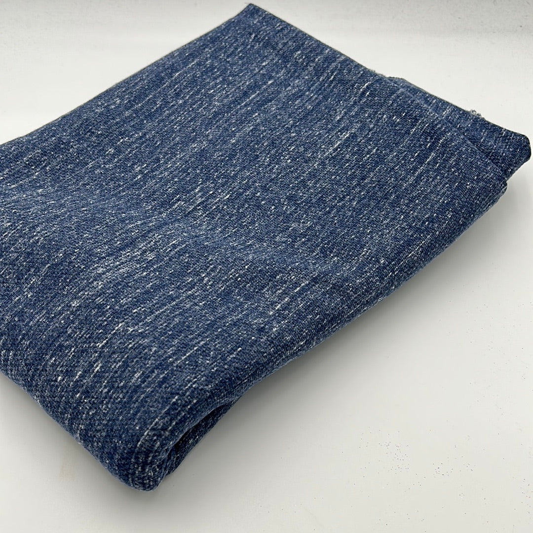 Cotton Melange Mix Sweater Knit, Stonewashed Denim (KSW0384:386)