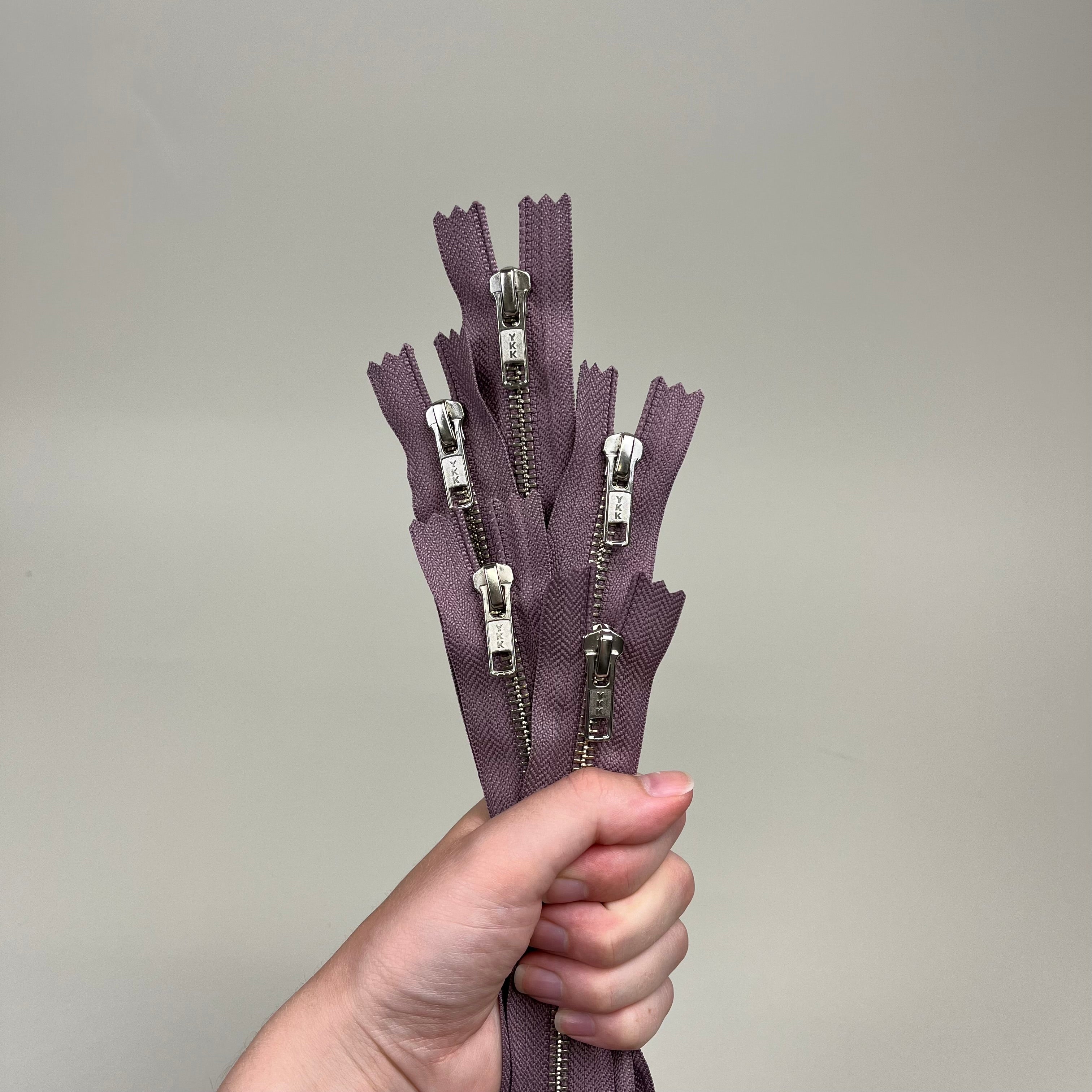 Separating Metal Zipper - Mauve & Silver/Gold 22" (NZP0315)