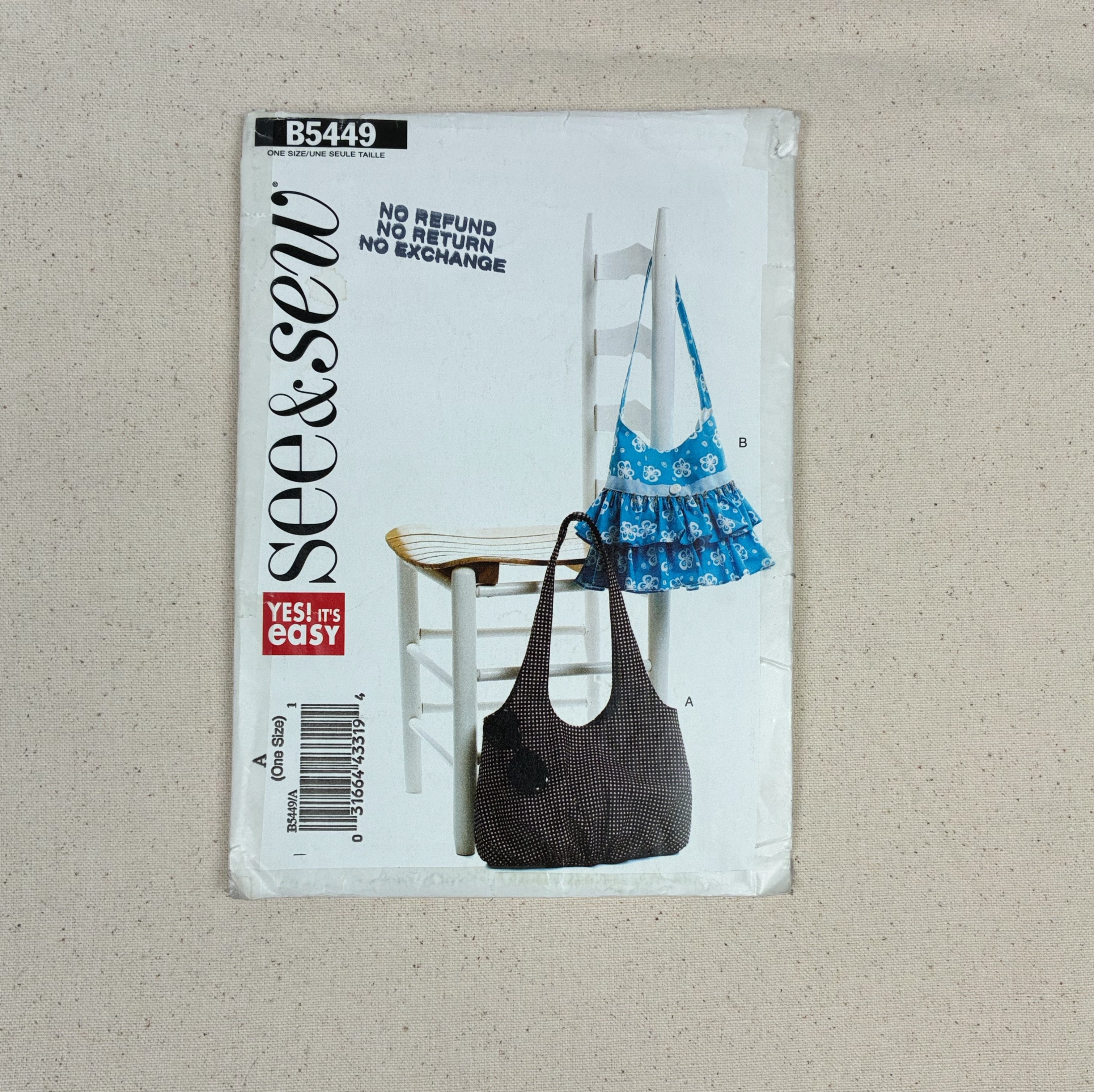 Bag Making Pattern - See & Sew B5449 (NPA0449)