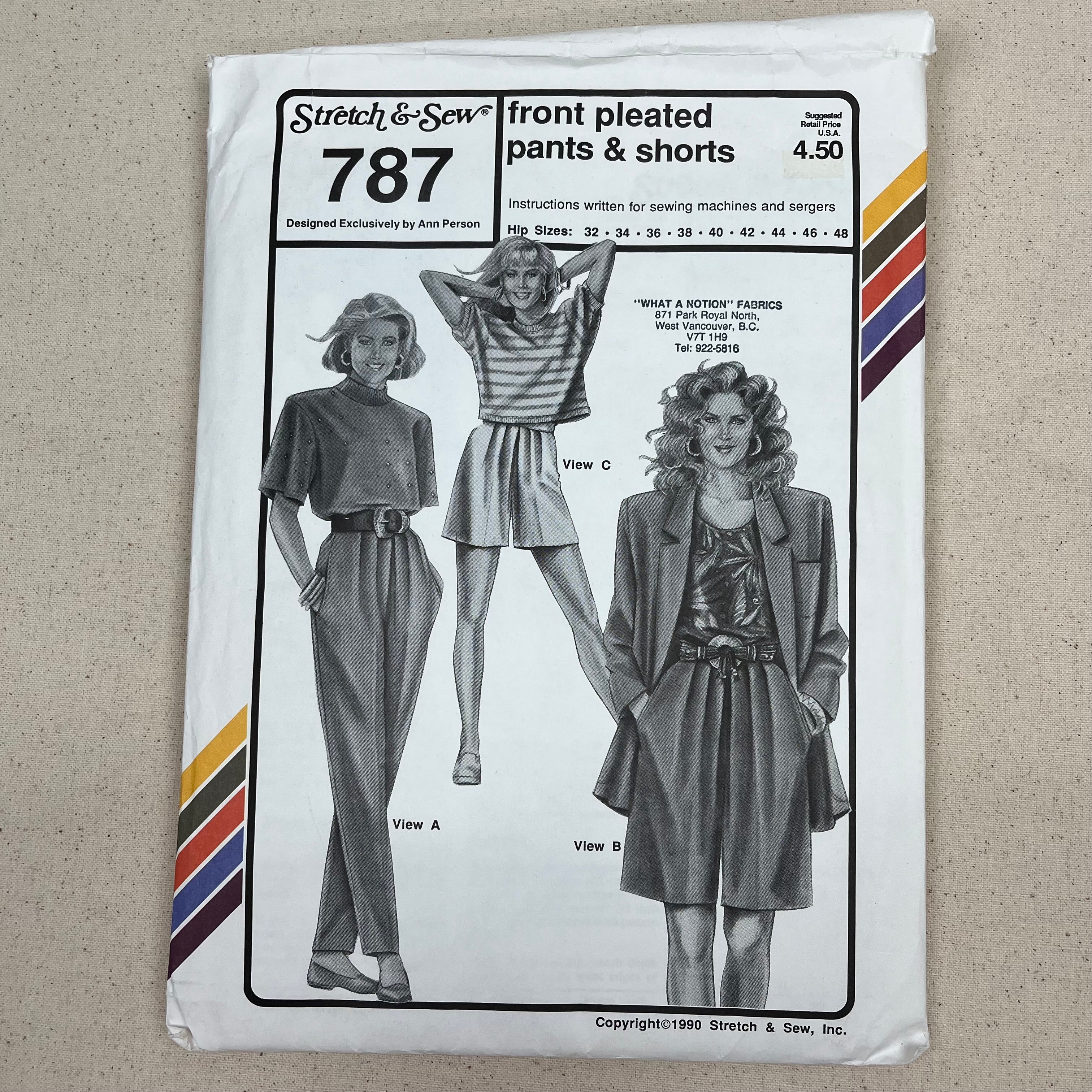 Stretch & Sew Pattern - 787 Front Pleated Pants & Shorts (NPA0516)