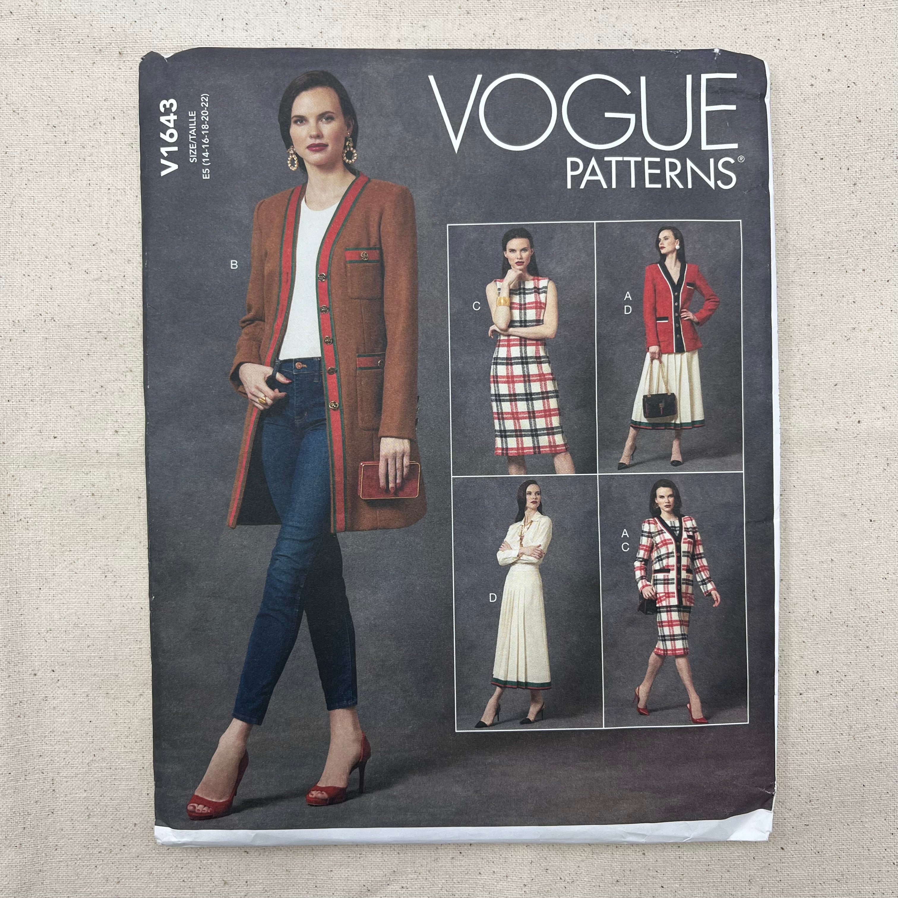 Vogue Pattern - V1643 Jacket, Dress & Skirt (NPA0467)