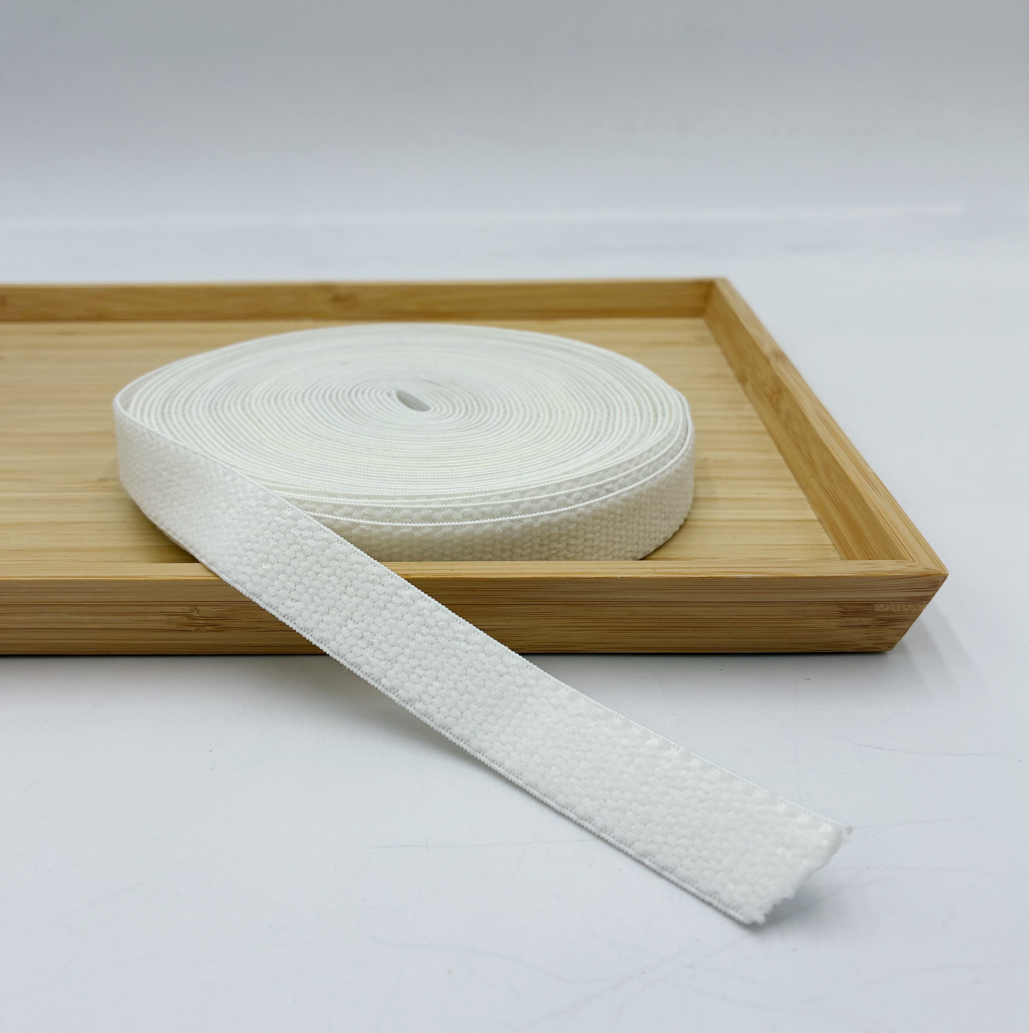 18mm Plush Back Elastic - White (NEL0195)