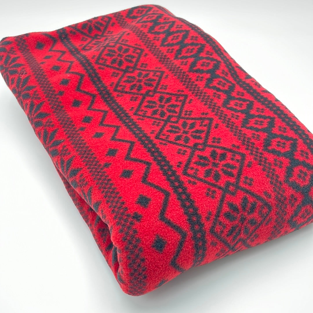 Fleece, Red with Black (KFC0233) Our Social Fabric