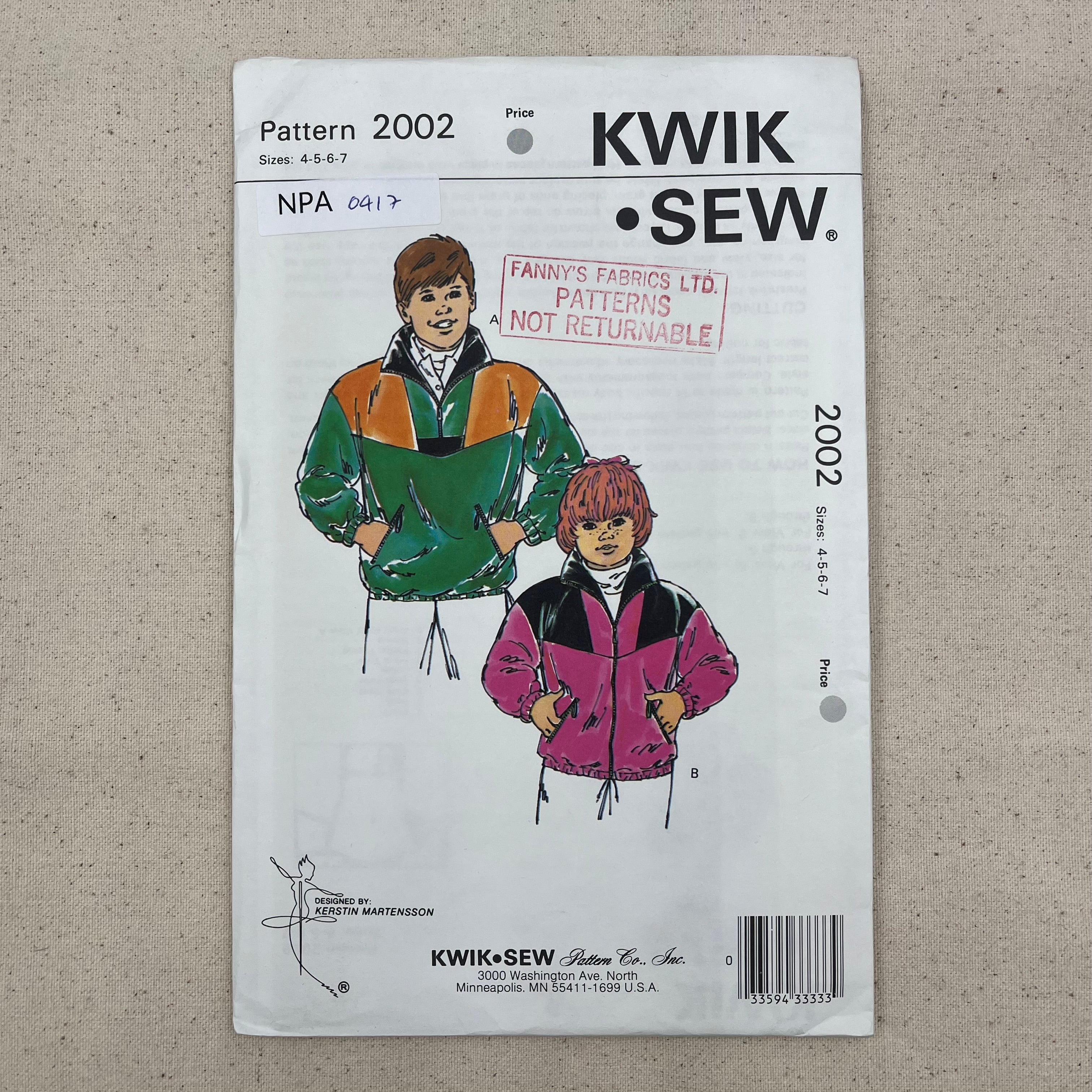 Kwik Sew Pattern - 2002 Kids Jackets (NPA0417)