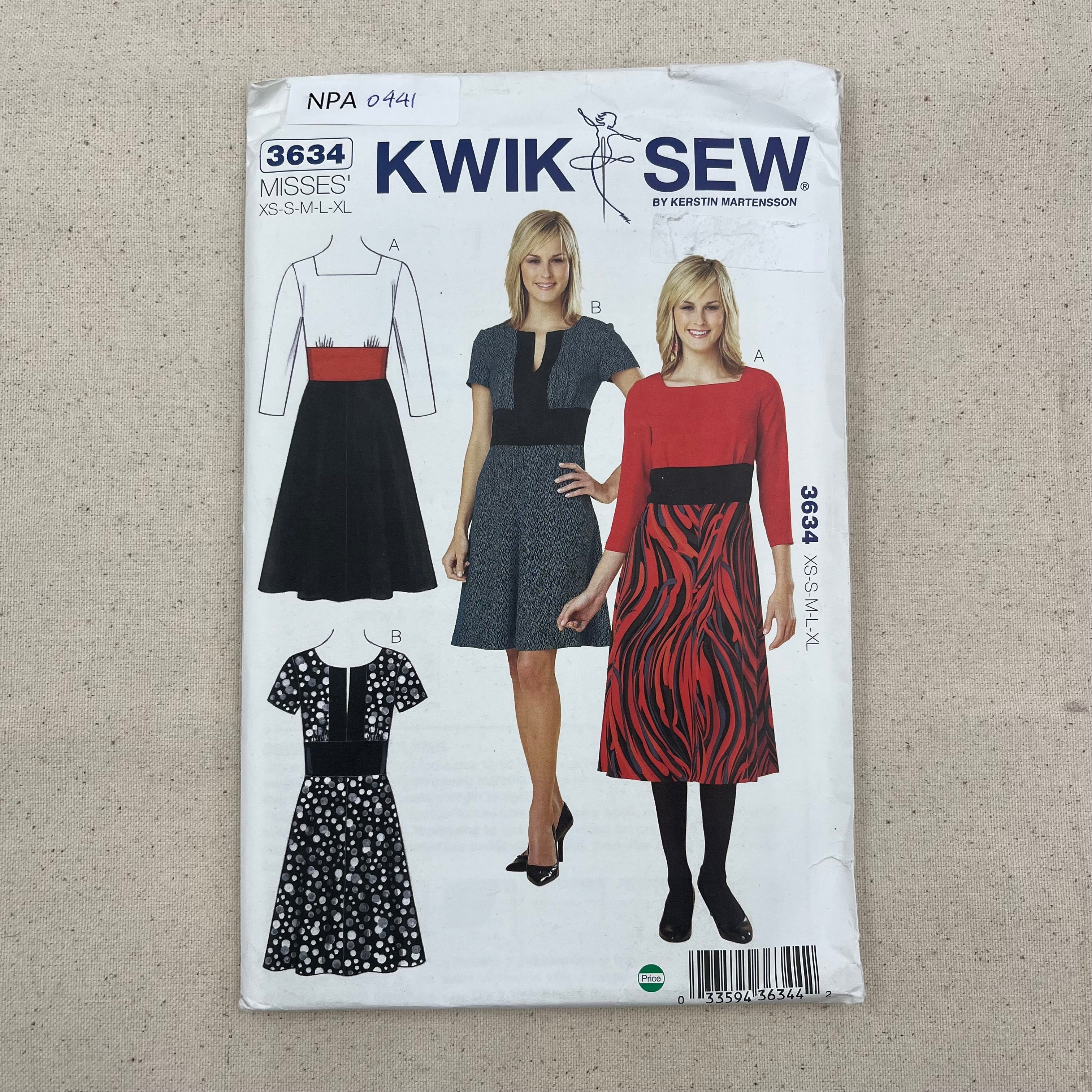 Kwik Sew Pattern - 3634 Dresses (NPA0441)