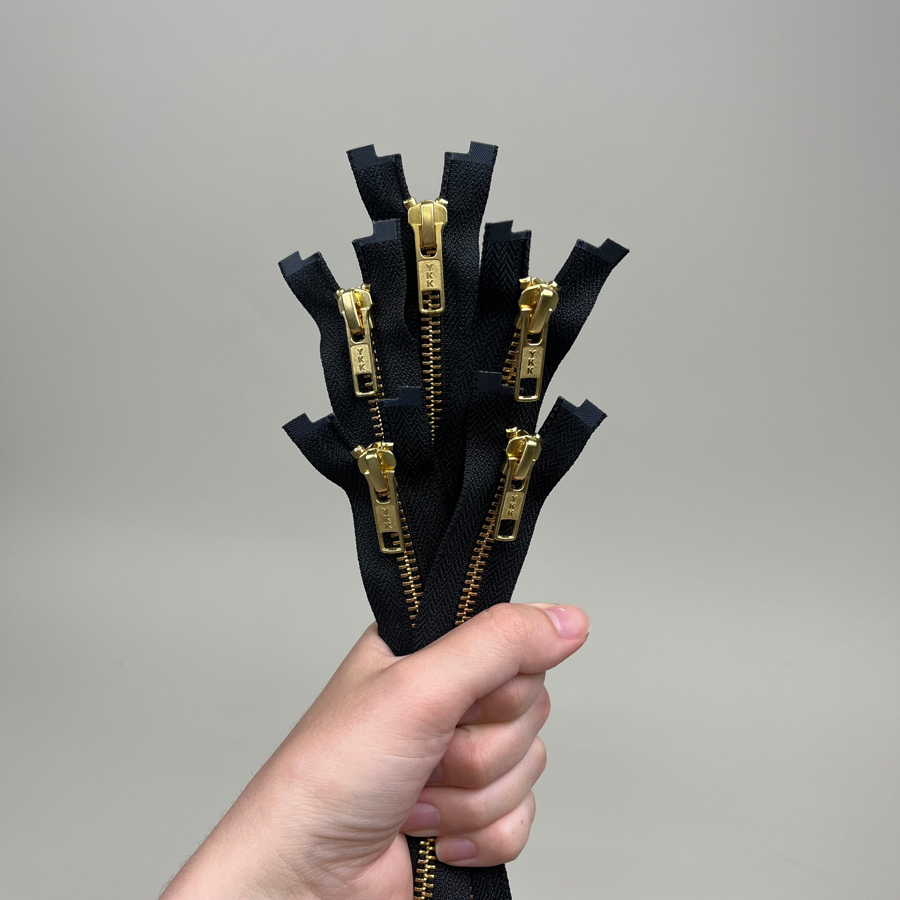 Two-Way Metal Zipper - Black & Gold 22.8" (NZP0389)