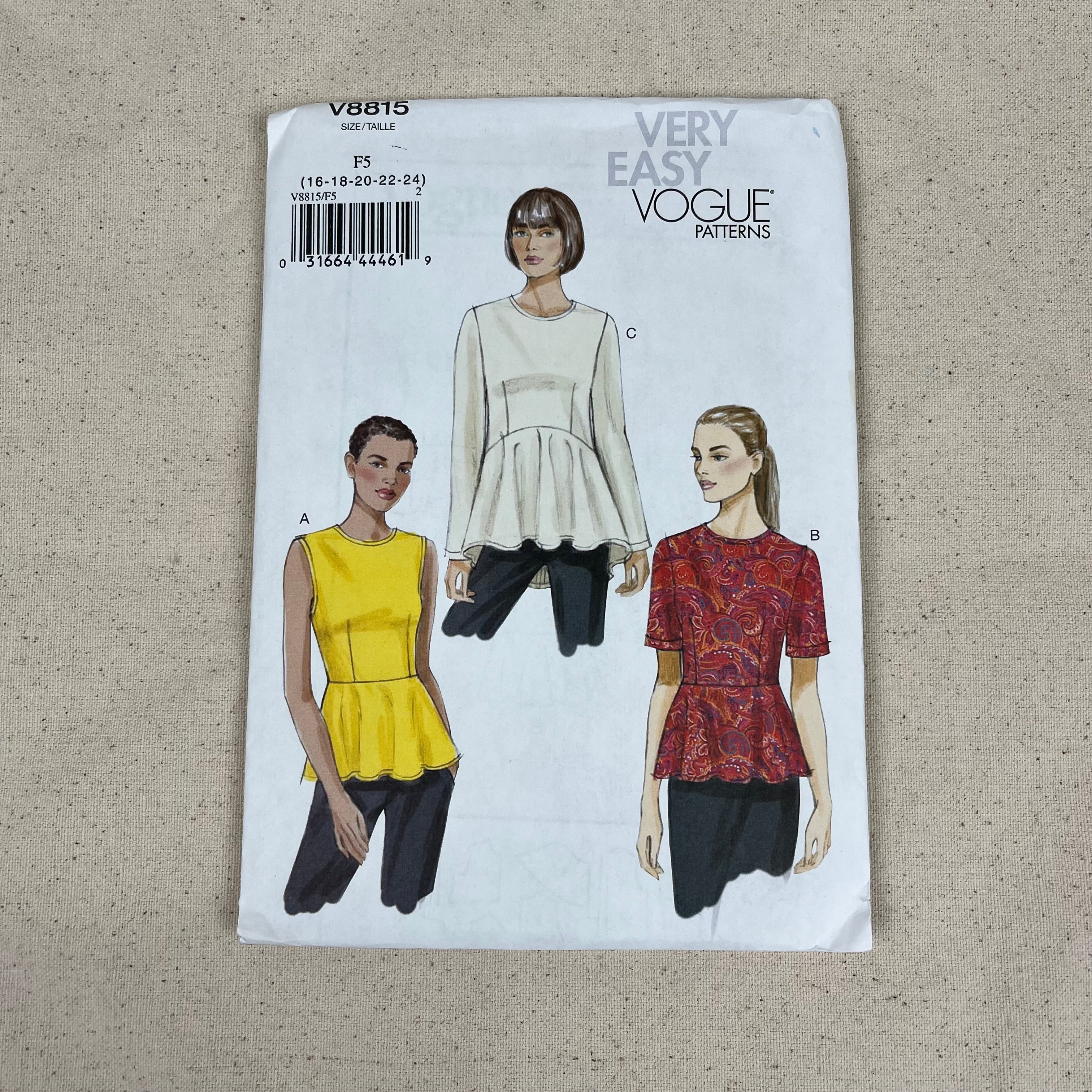 Vogue Pattern - V8815 Top (NPA0293)