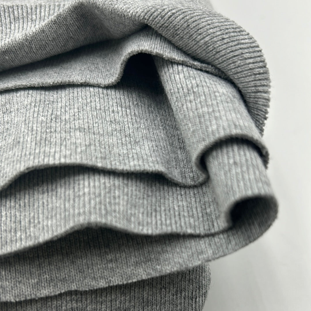 Japanese Cotton Rib Knit in Heather Grey