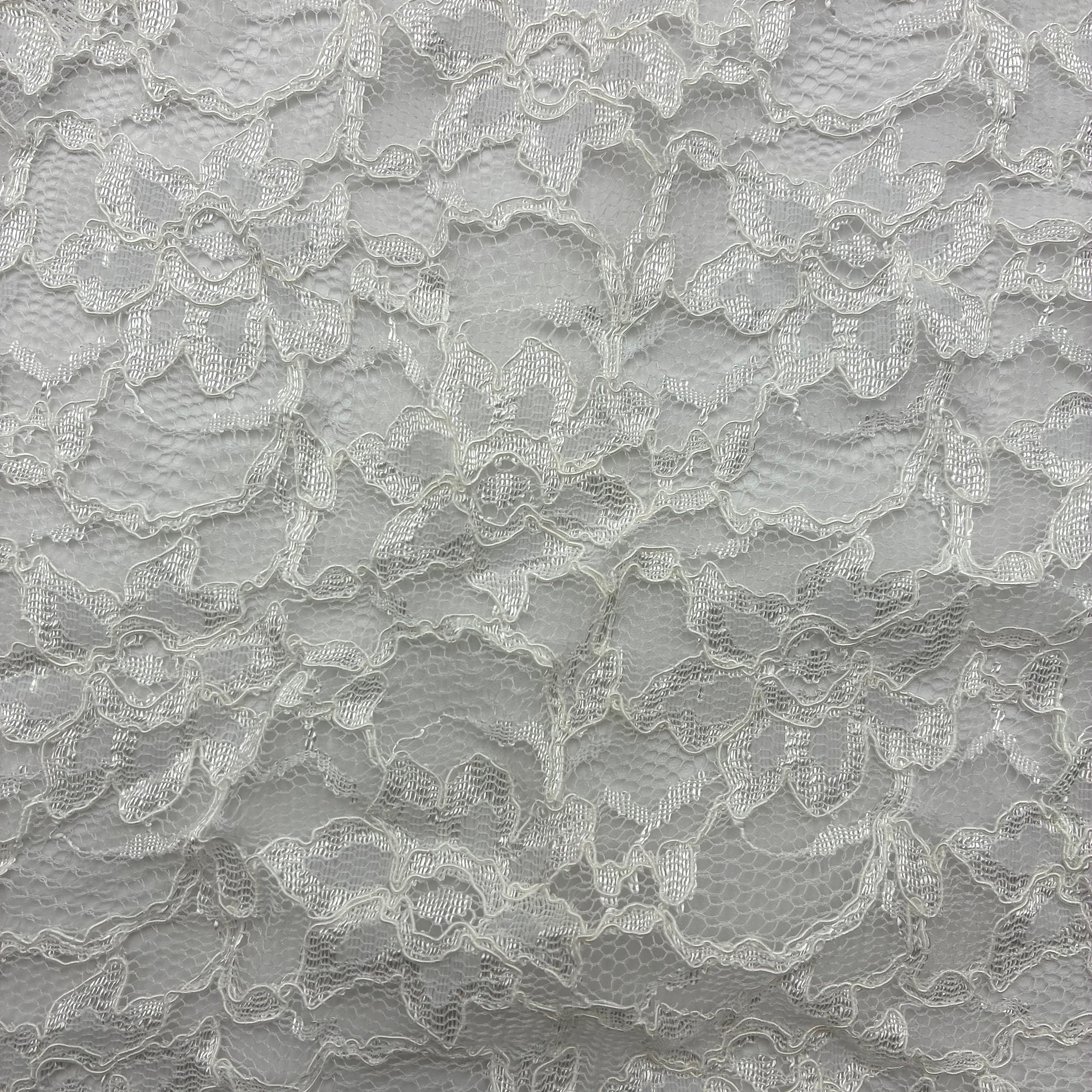 Floral Corded Lace - White (WFY0650)