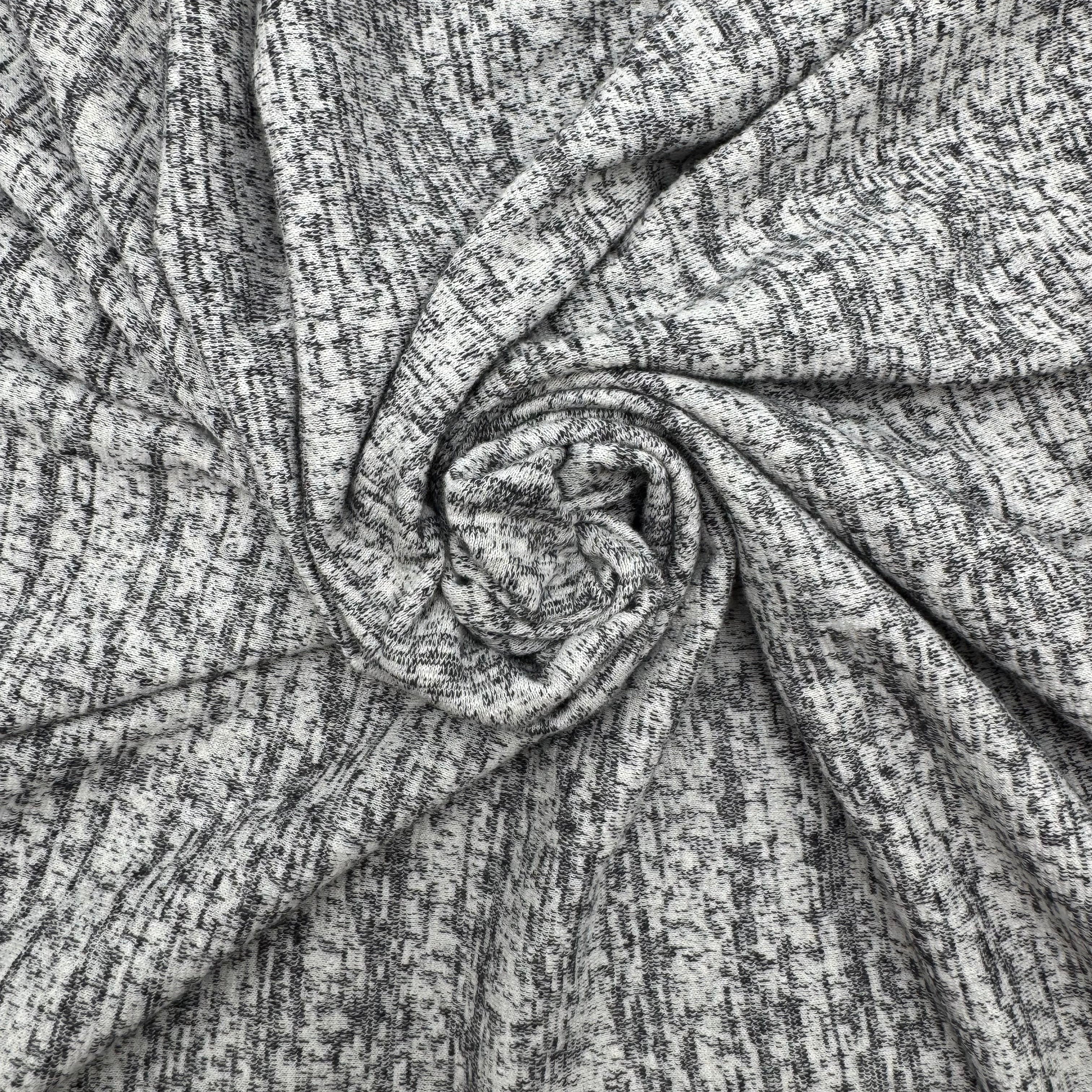 Cotton Terry Sweater Knit - Black (KSW0477)