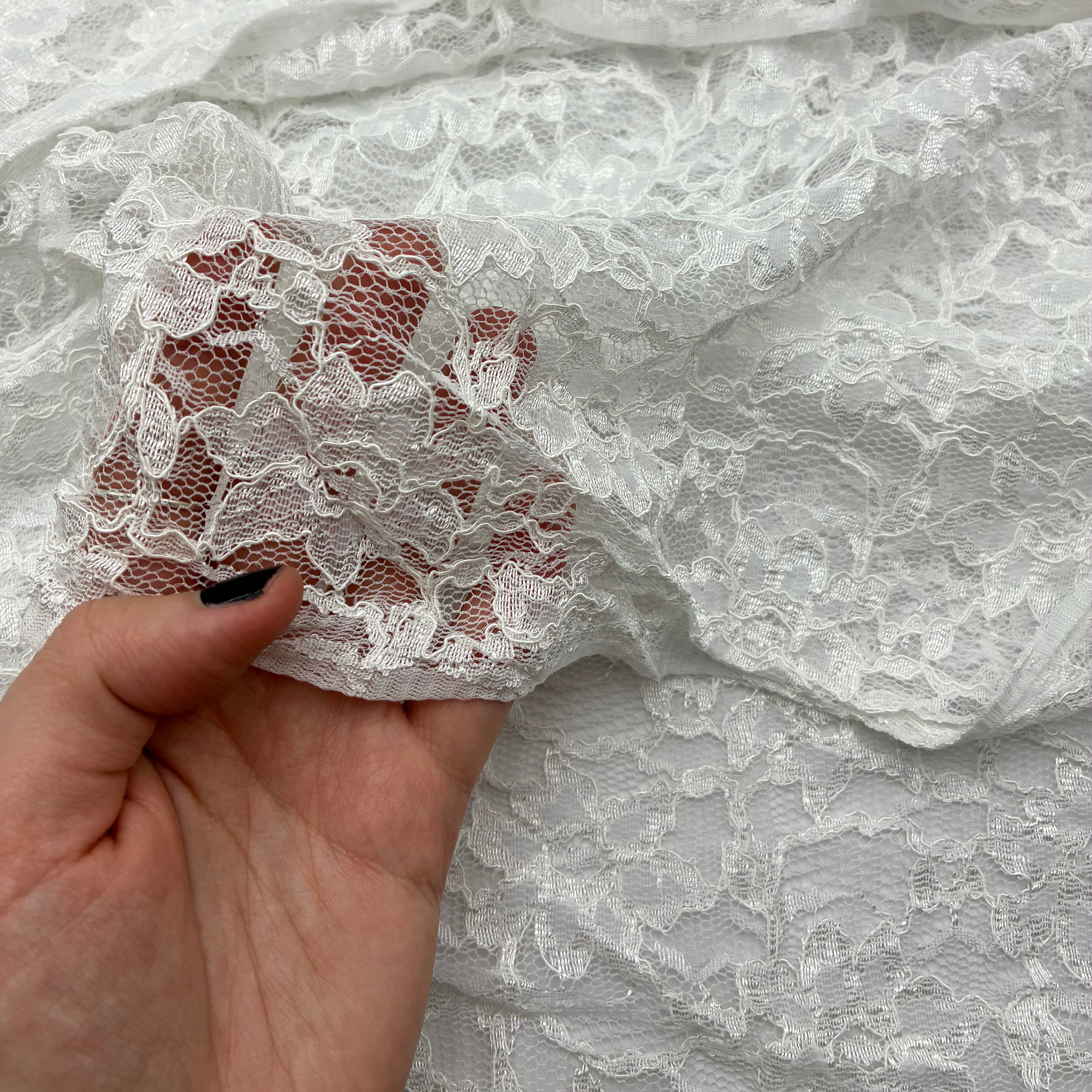 Floral Corded Lace - White (WFY0650)