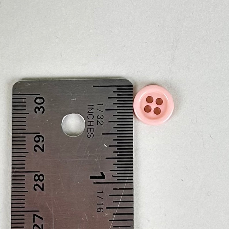 Plastic Buttons, Mid Pink (NBU0413)