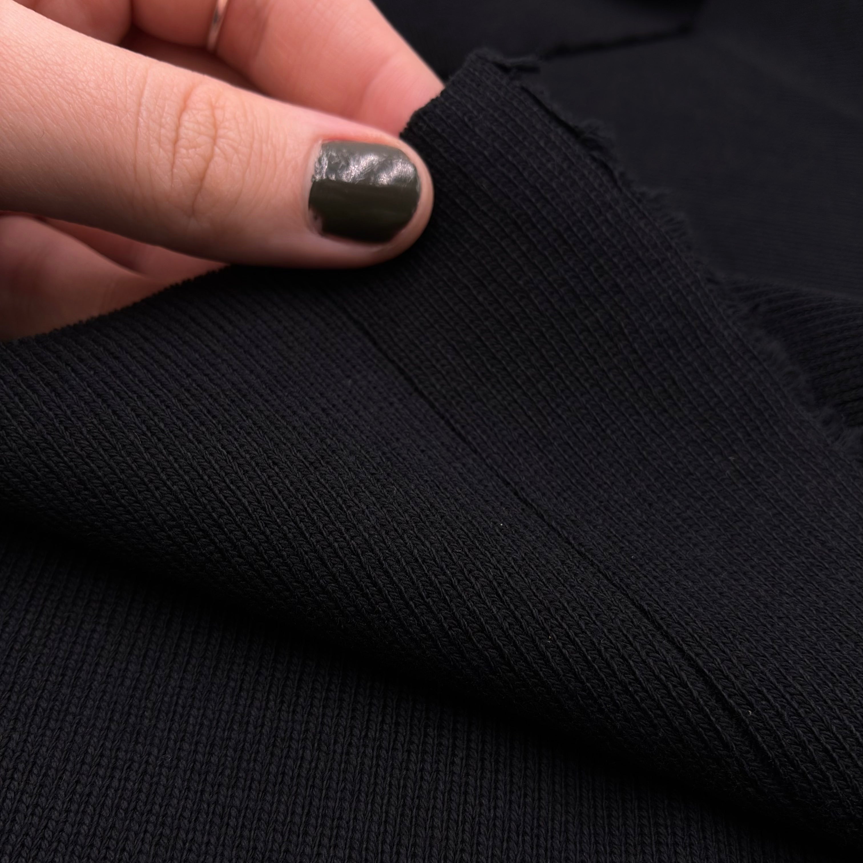 Organic Cotton 1x1 Rib Knit - Midnight Onyx (KRB0614:615)