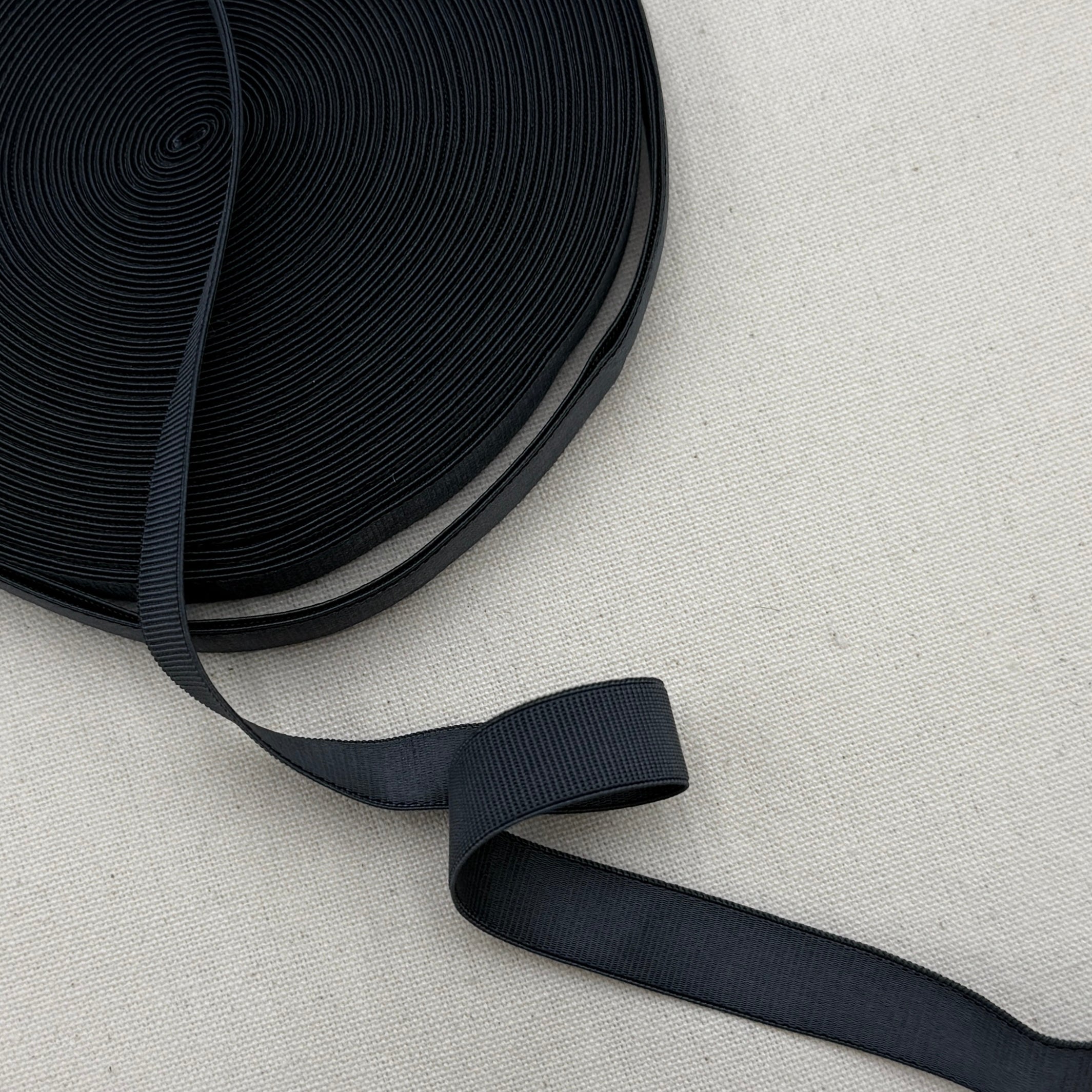 Satin Grosgrain Bra Strap Elastic - Graphite, 10m (NEL0184)