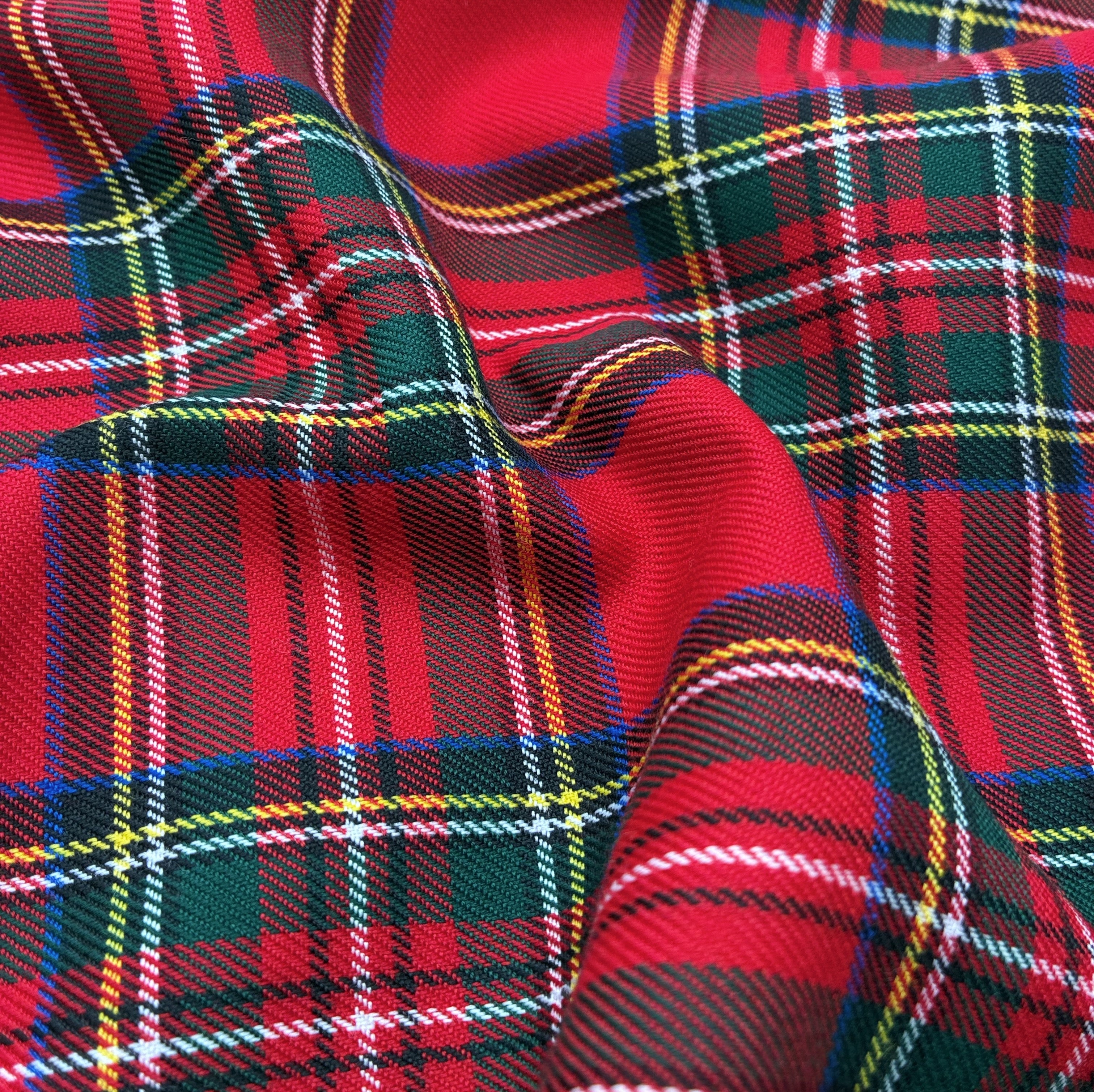 Viscose Blend Plaid Shirting - Red & Black (WDW3396:3397)