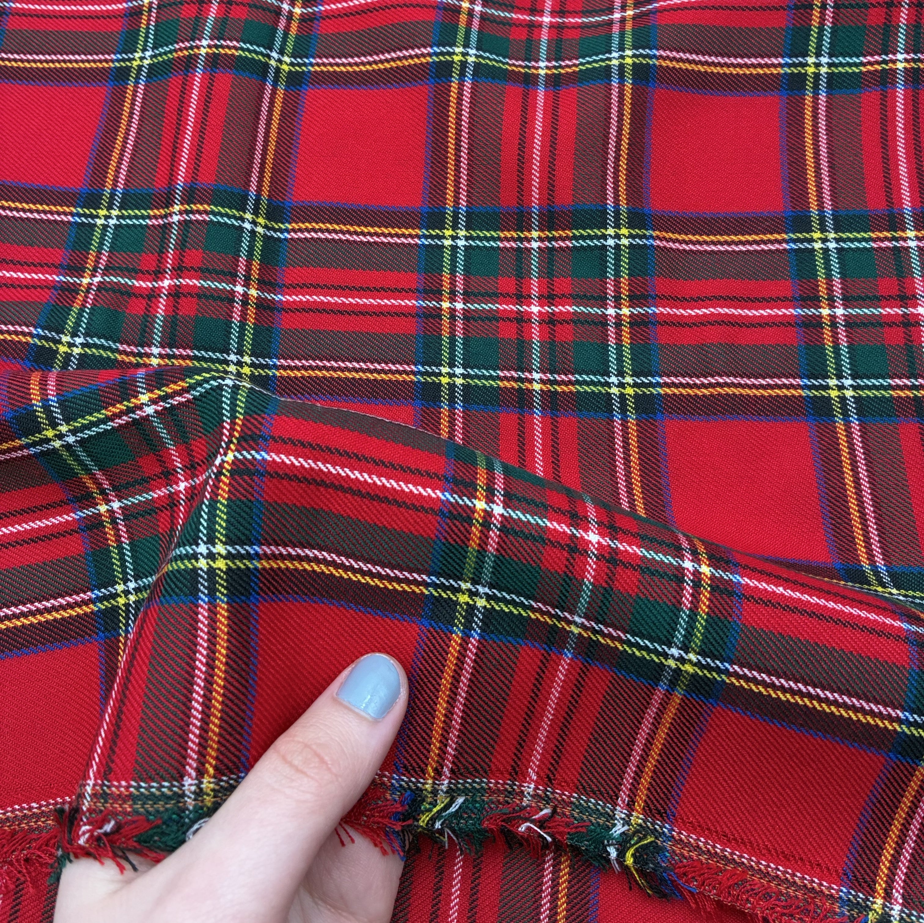 Viscose Blend Plaid Shirting - Red & Black (WDW3396:3397)