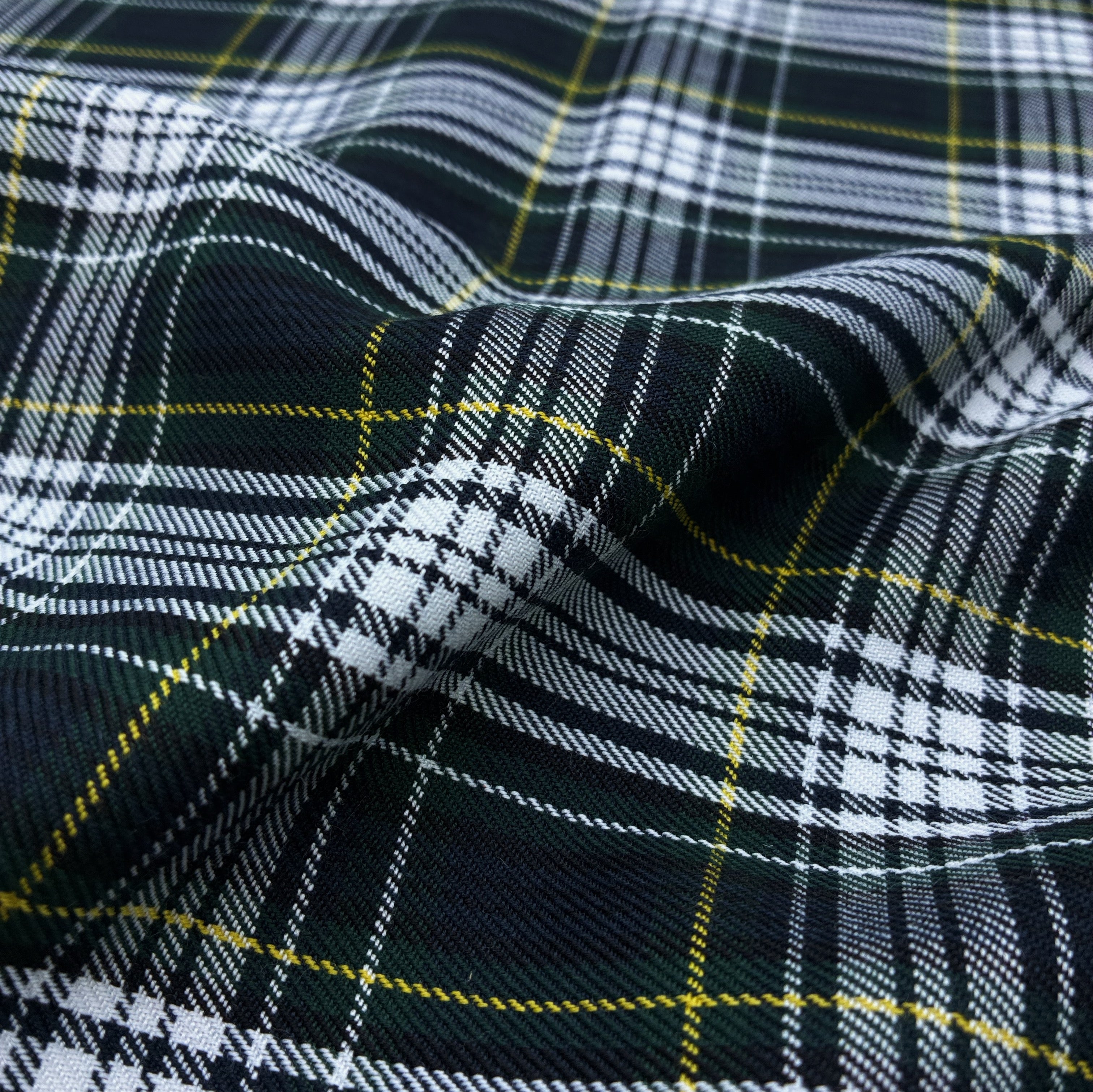 Wool Blend Plaid Shirting - Blue & Green & White (WDW3398:3404)