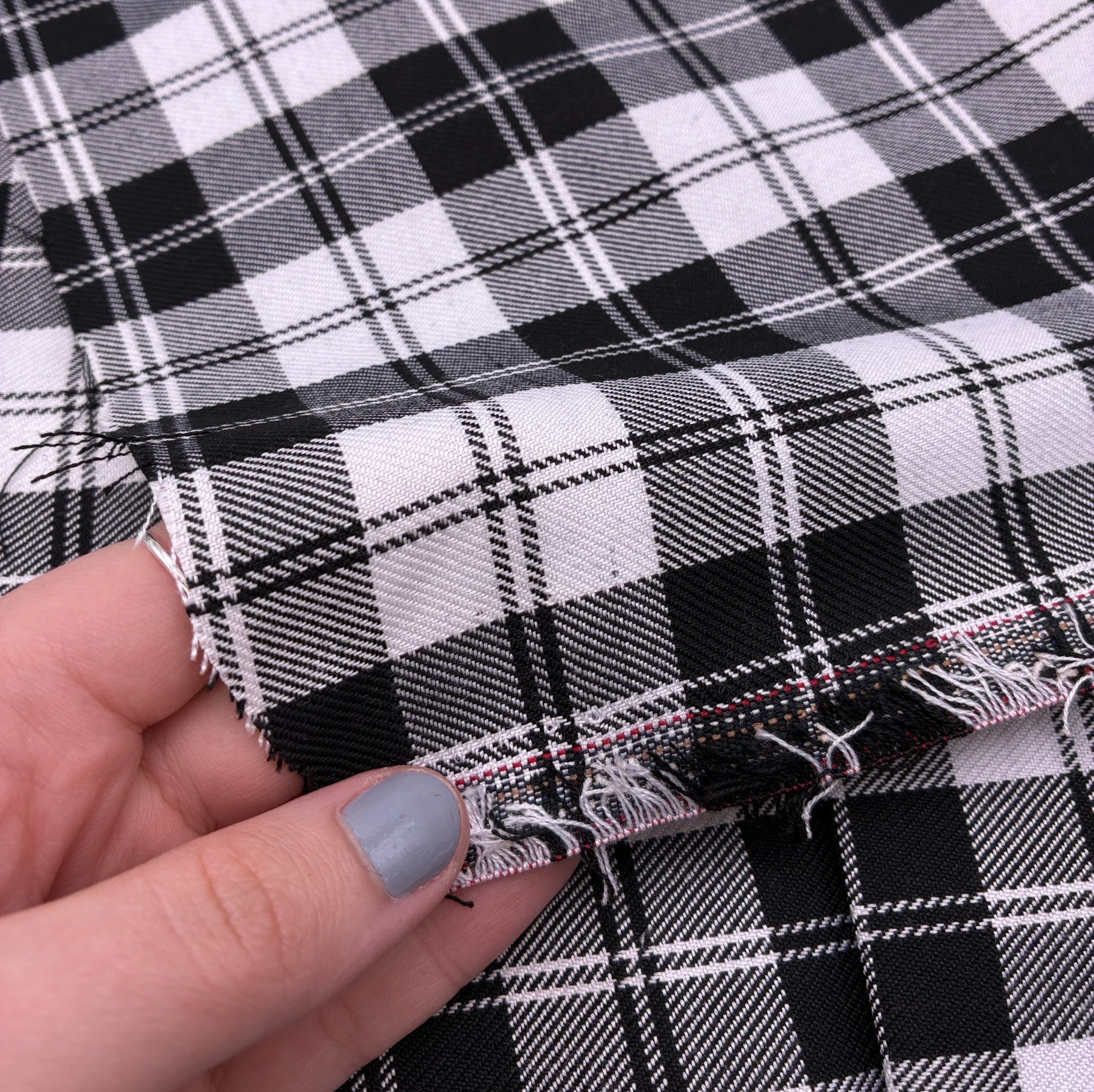 Wool Blend Plaid Shirting - Black & White (WDW3406:3408)