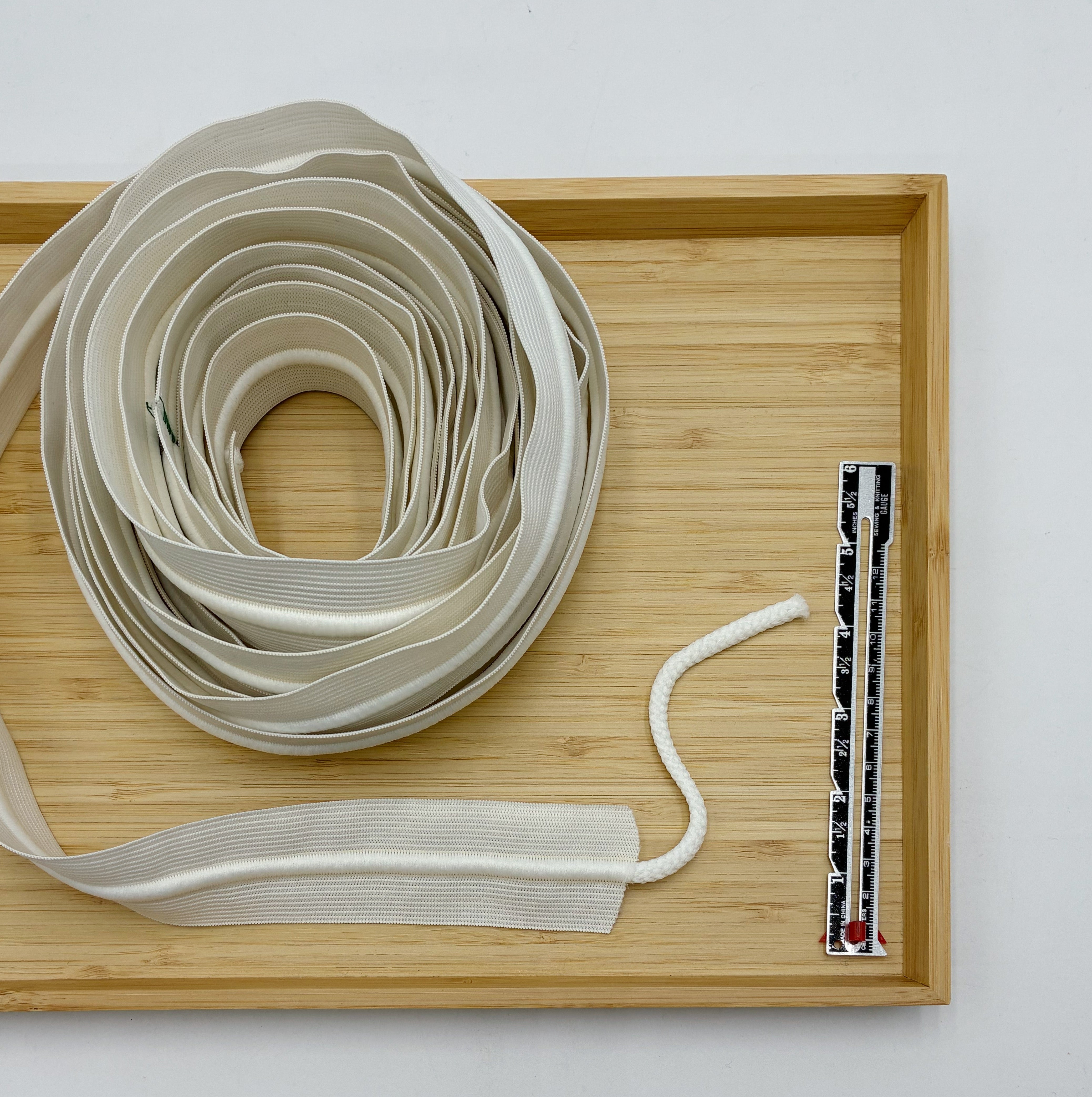 38mm Drawstring Elastic - White (NEL0197)