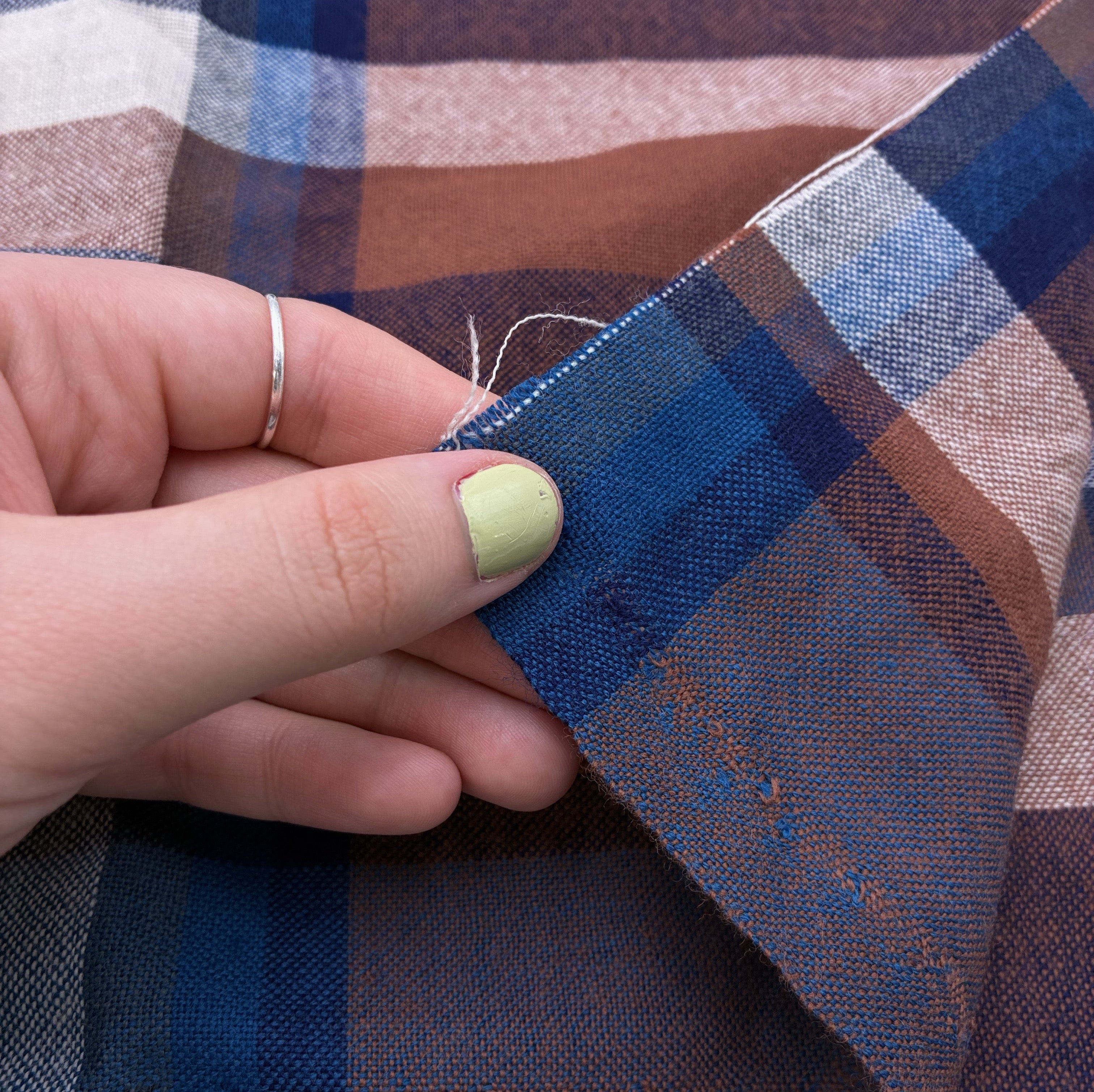 Plaid Wool Suiting - Brown & Blue (WSW0736)