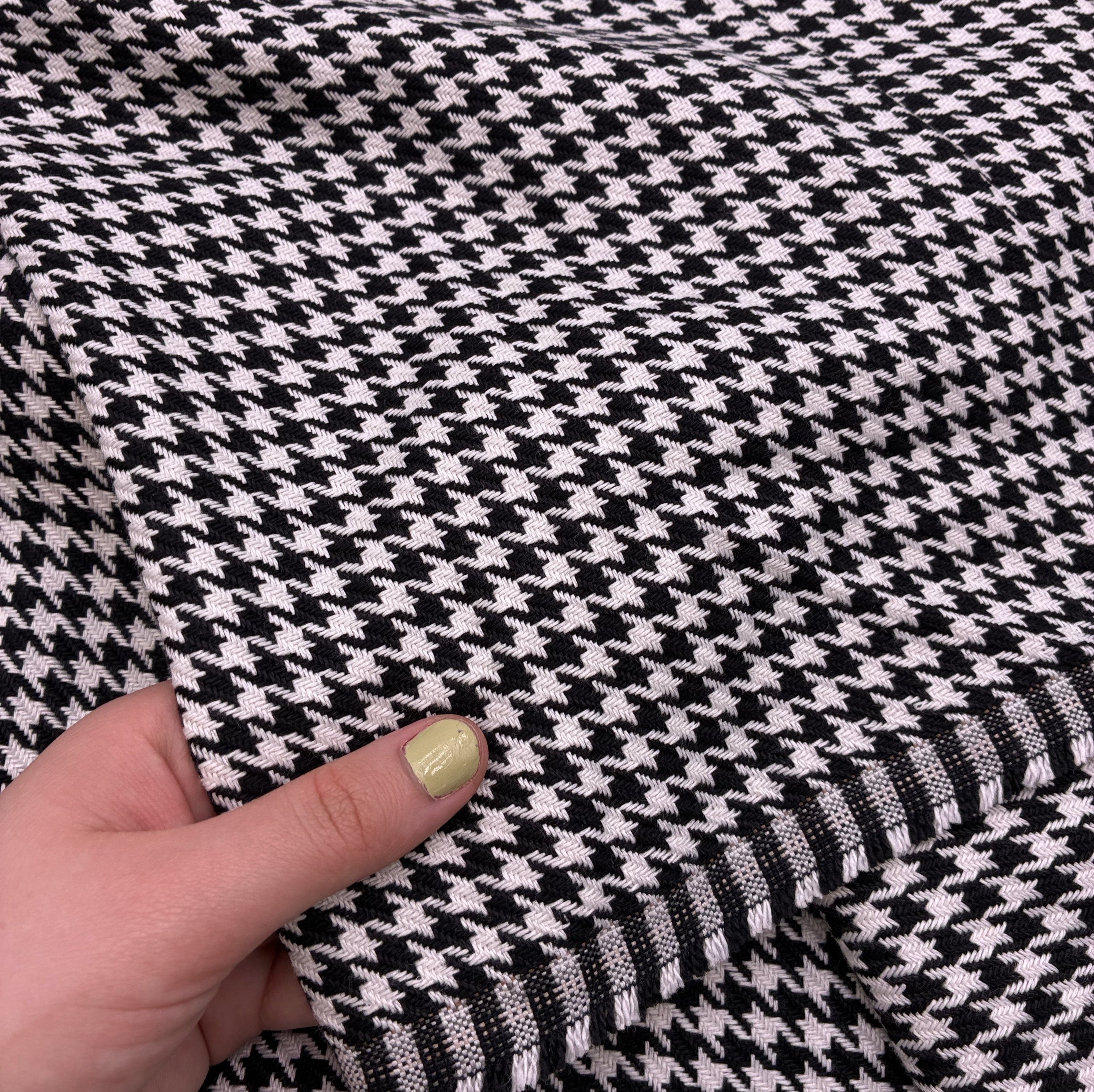 Houndstooth Wool Suiting - Black & White (WSW0743)