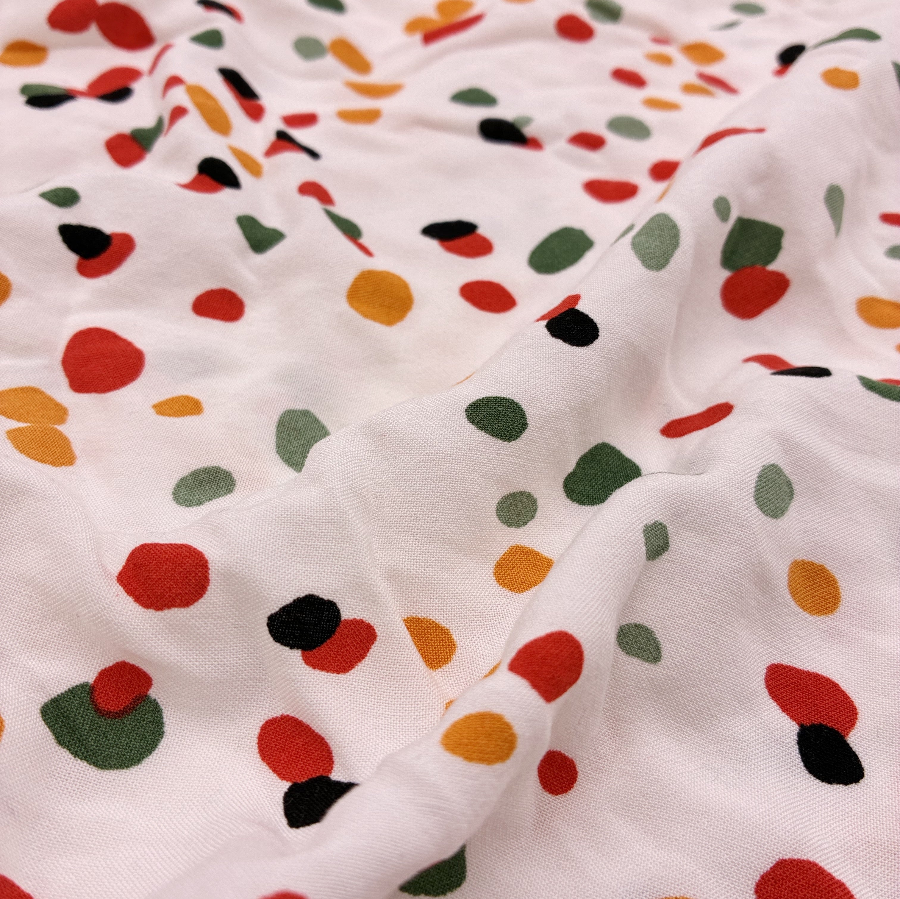 Rayon Dress Weight - Multicolour Dots (WDW3416)