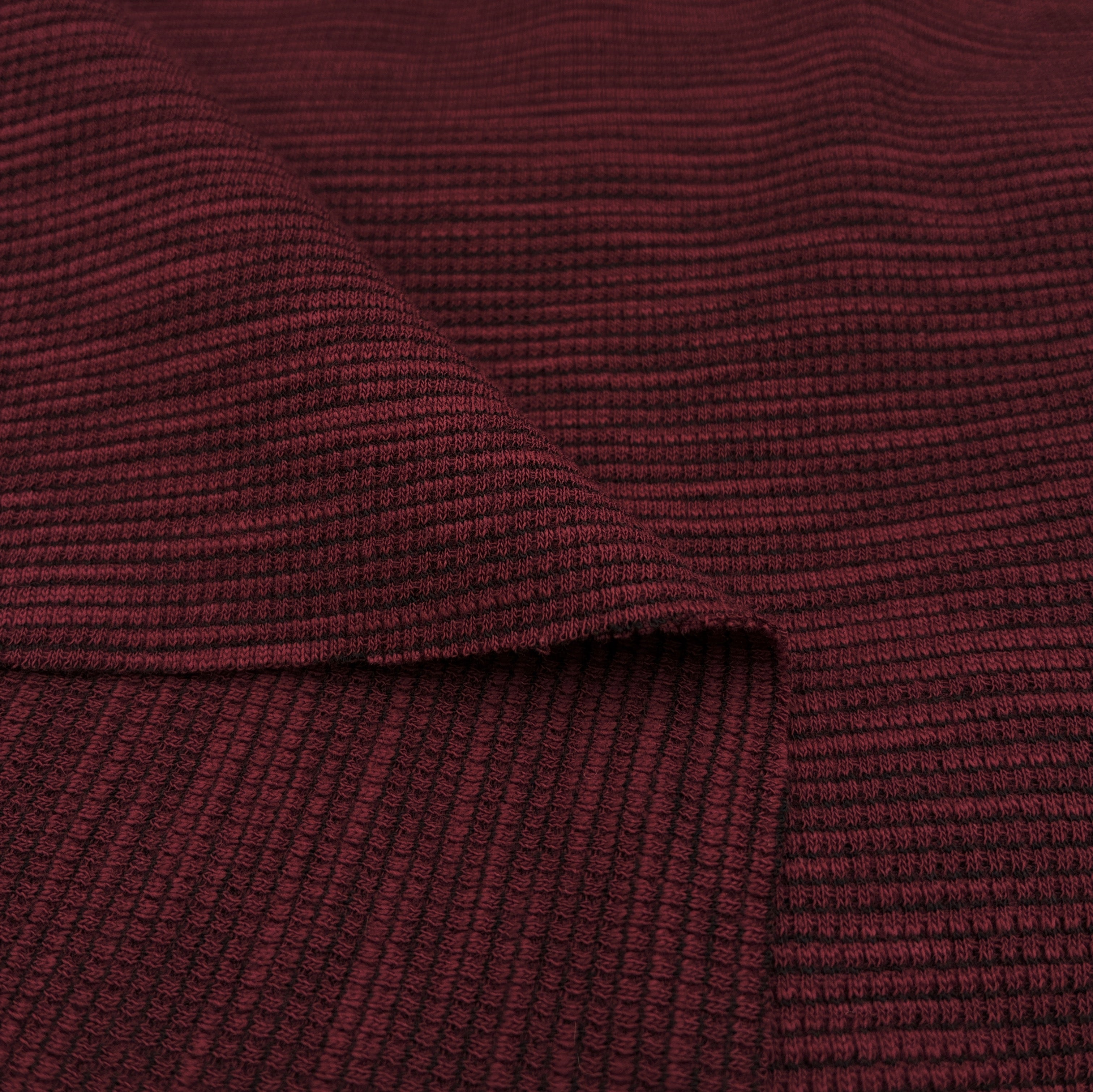 Cotton Blend Stripe Rib - Chocolate Raspberry (KRB0705)