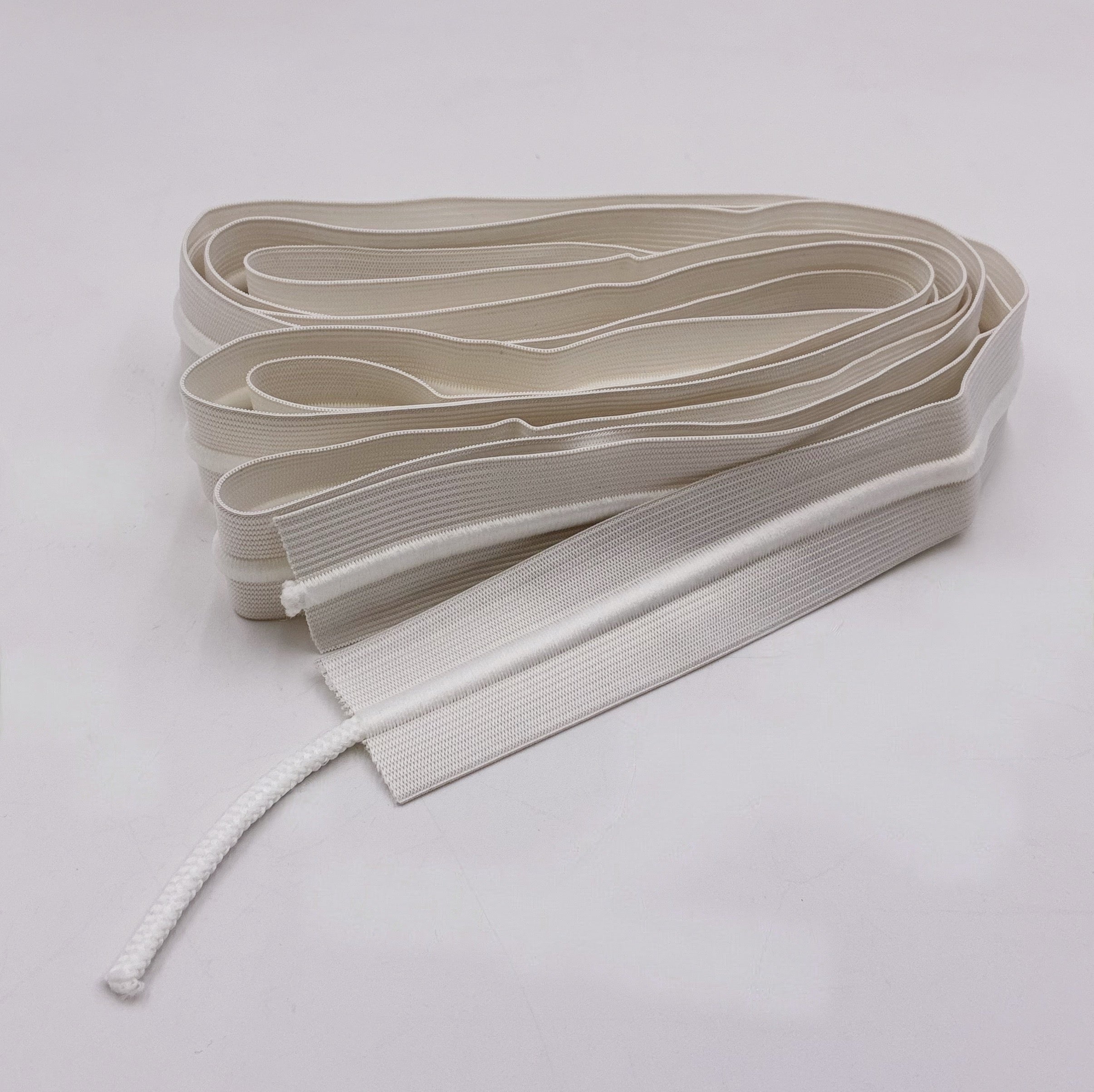 40mm Drawstring Elastic - White, 3m (NEL0211)