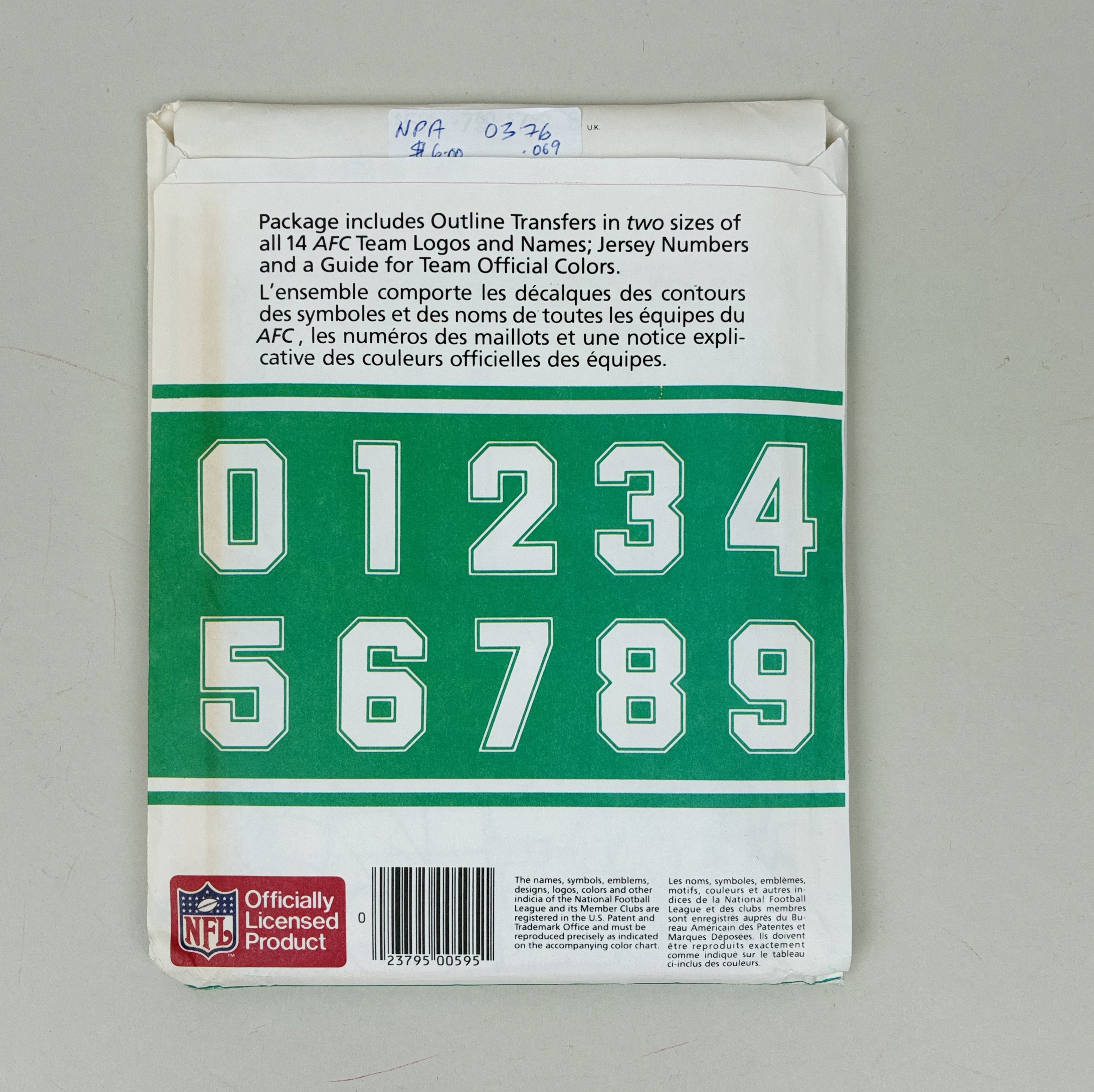 McCall's Pattern - 3421 NFL Outline Transfers (NPA0376)
