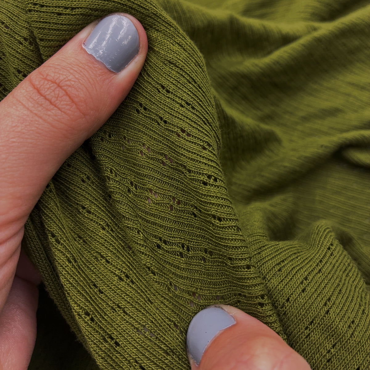 Viscose Eyelet Knit - Moss Green (KSW0535)