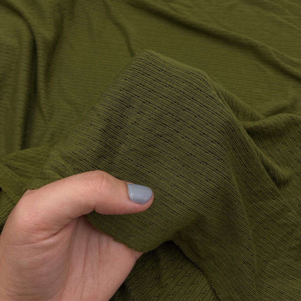 Viscose Eyelet Knit - Moss Green (KSW0535)