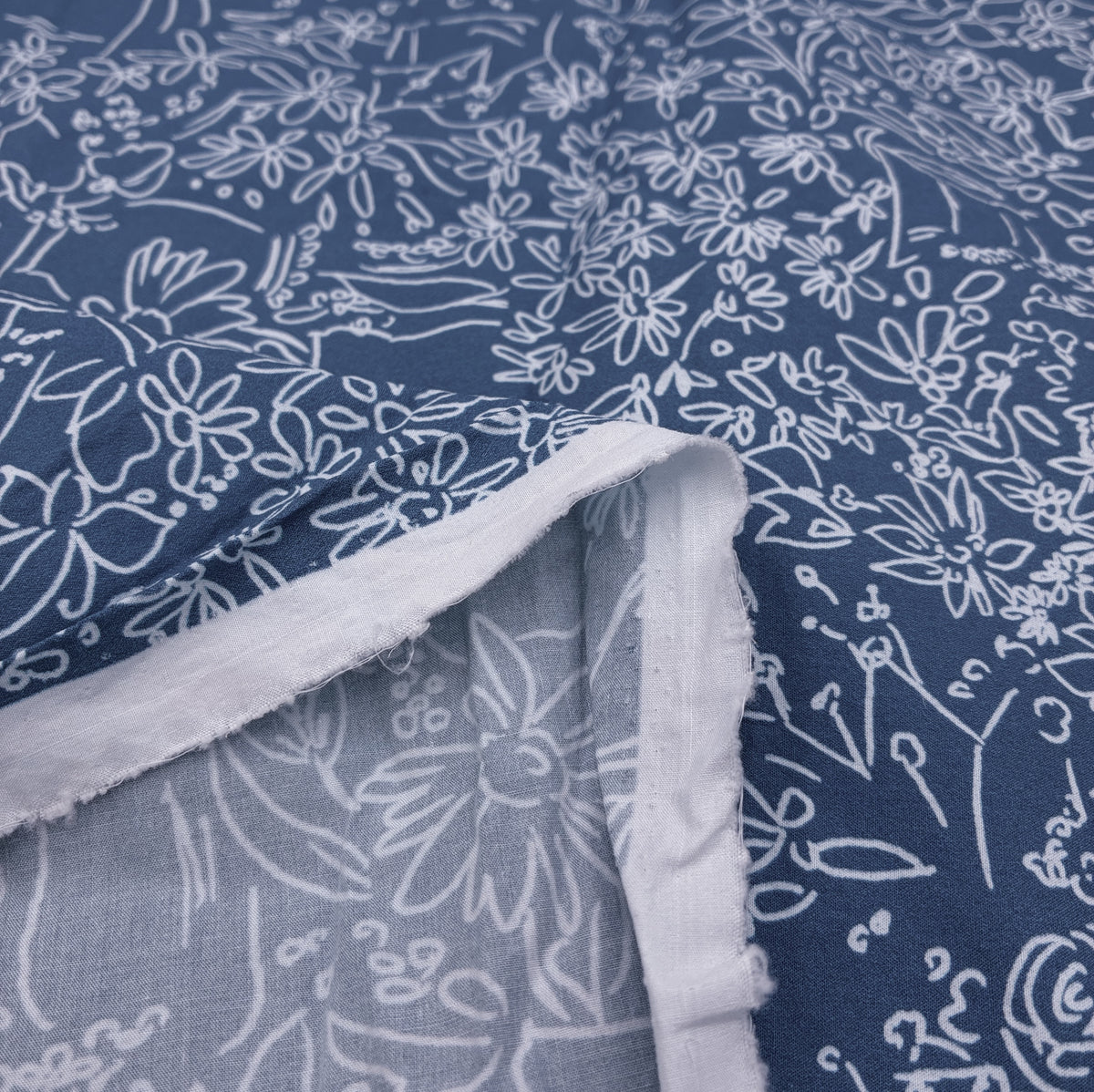 Cotton Shirting - Blue Potted Garden (WDW3770)