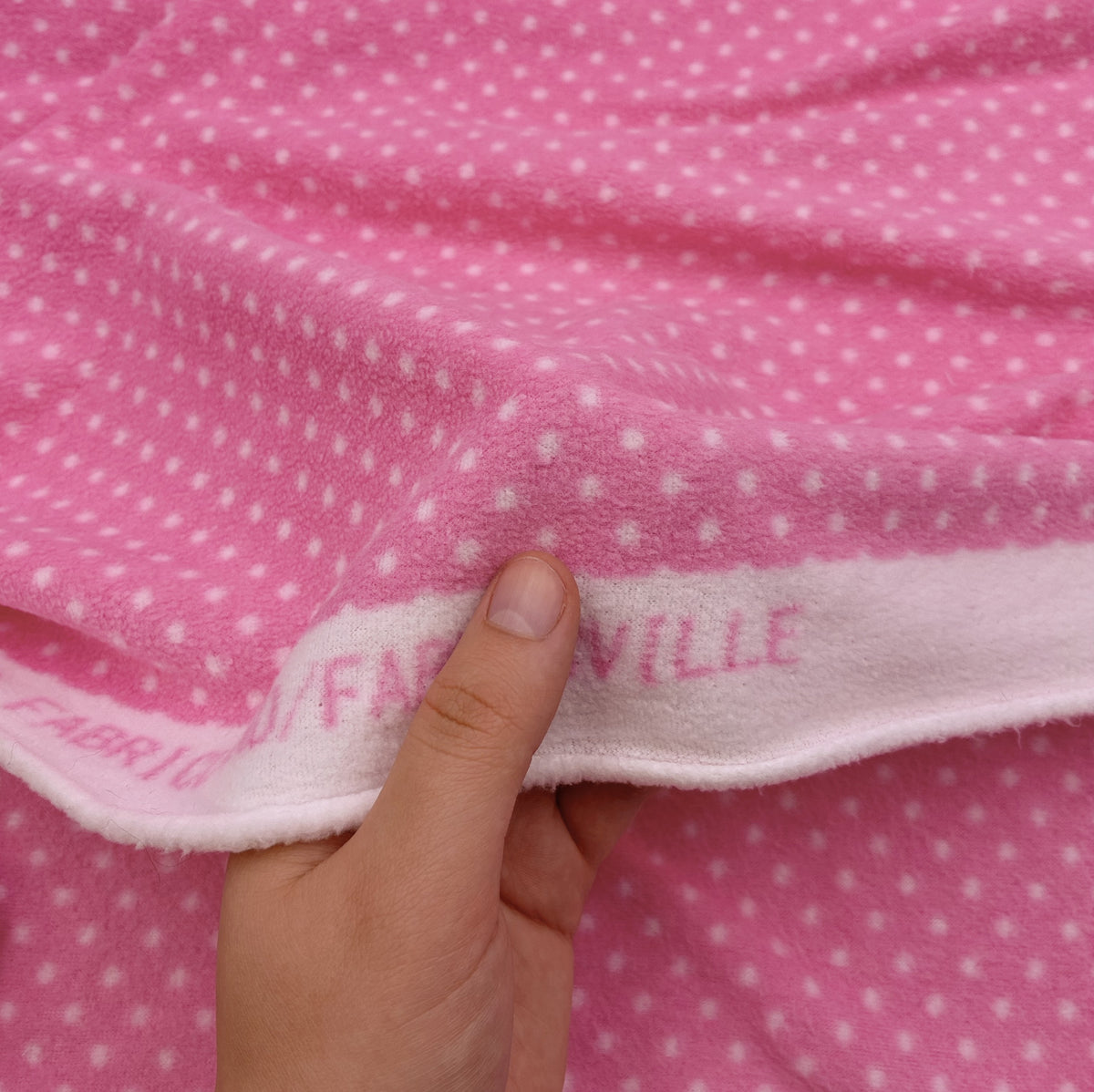 Fleece - Baby Pink Polka Dot (KFC0412)