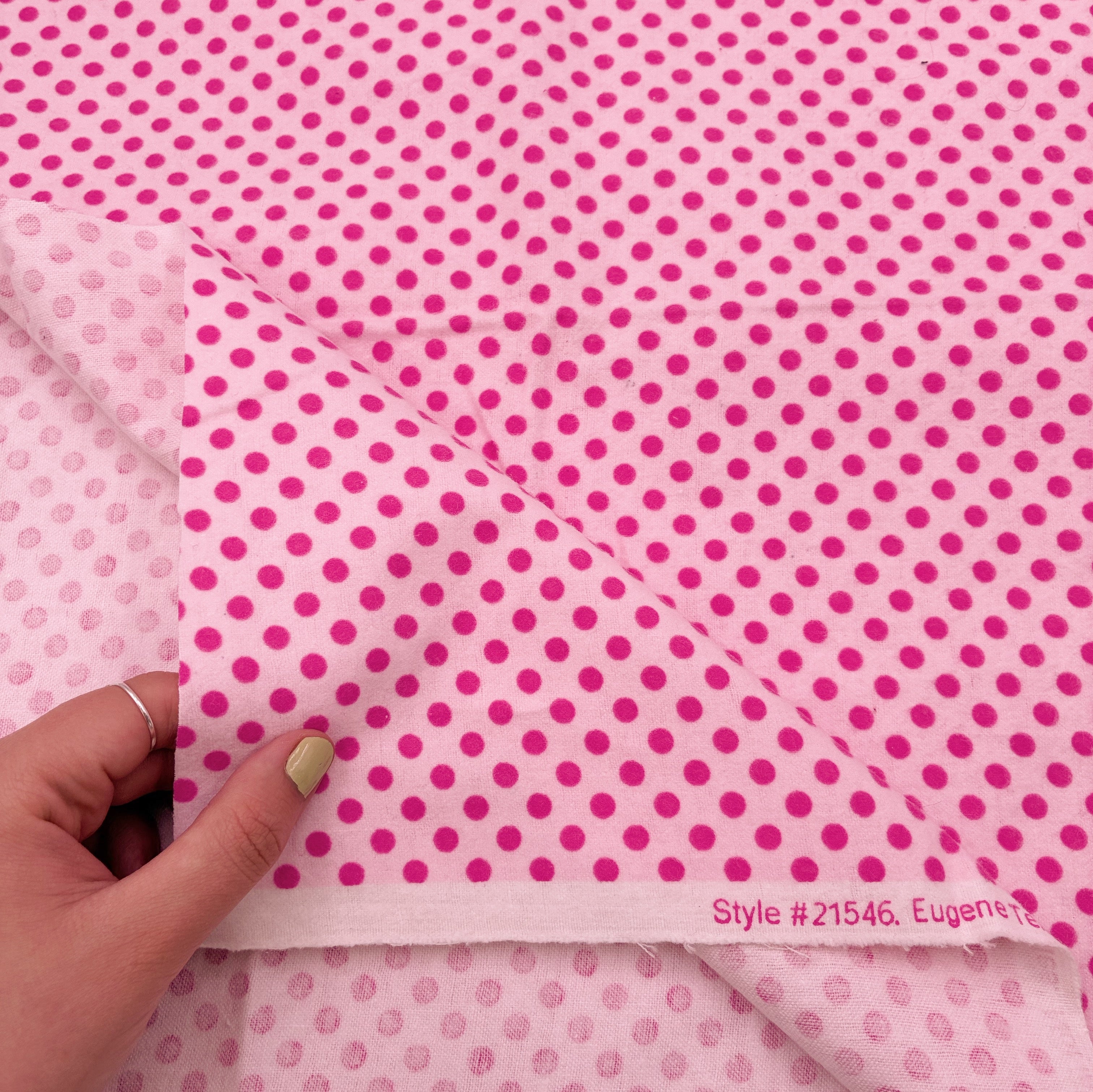 Cotton Flannelette - Pink Dots (WFL0401)