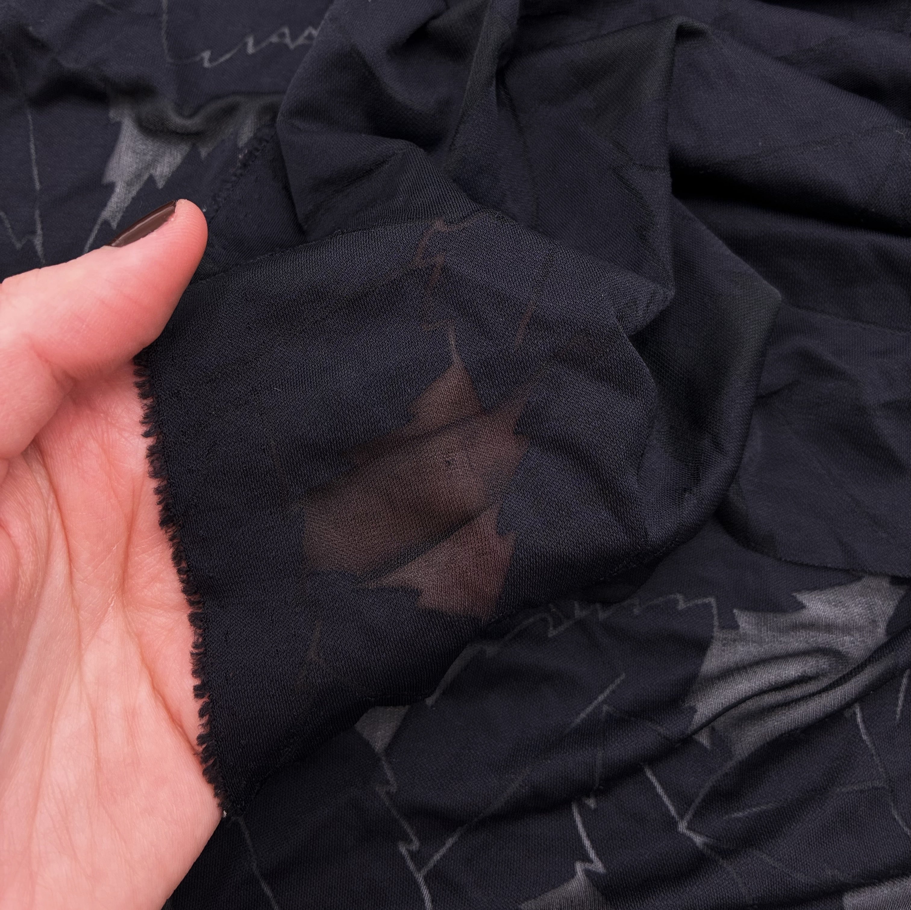 Fine Knit Mesh - Black Palm (KLM0230)