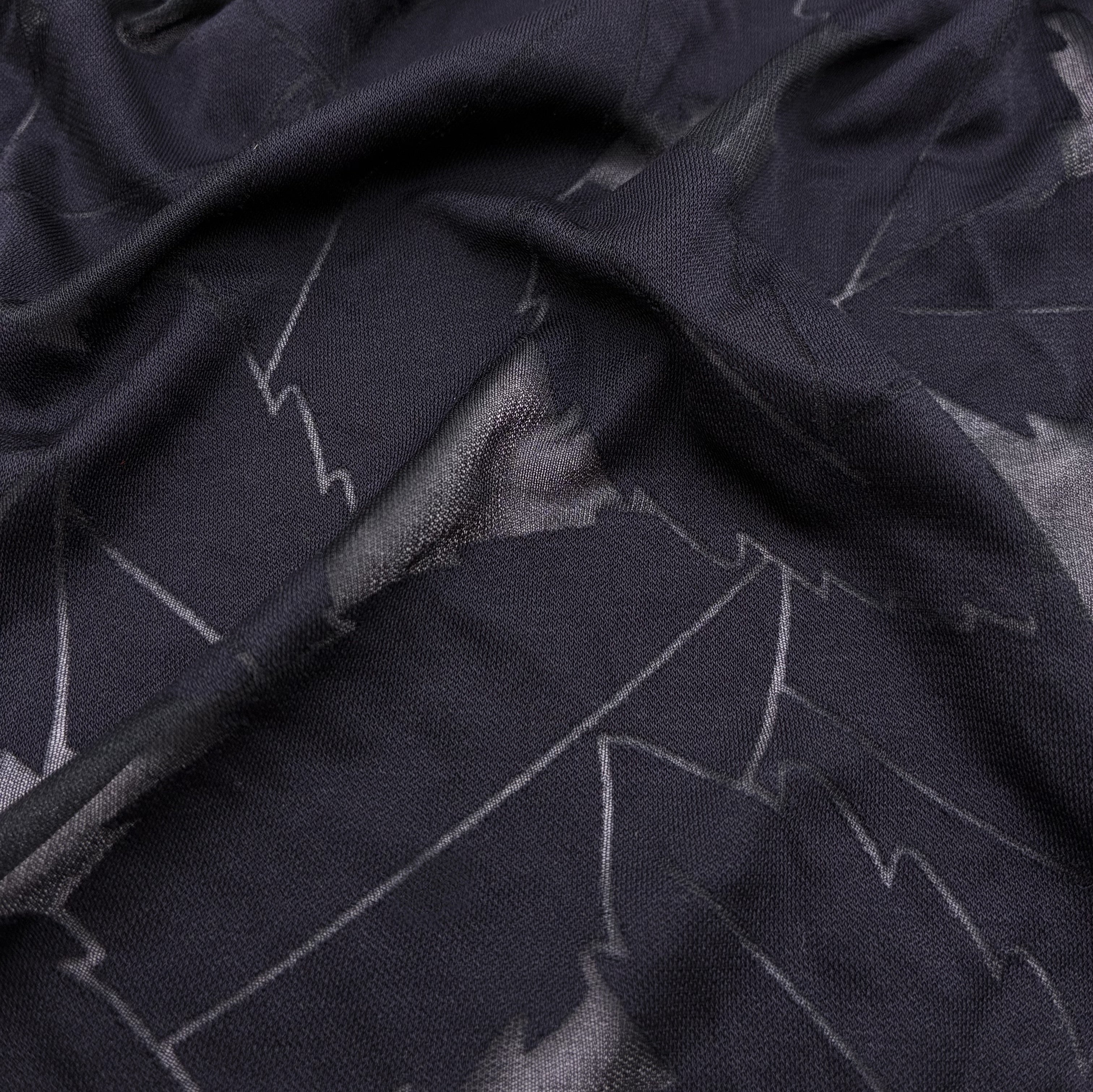 Fine Knit Mesh - Black Palm (KLM0230)