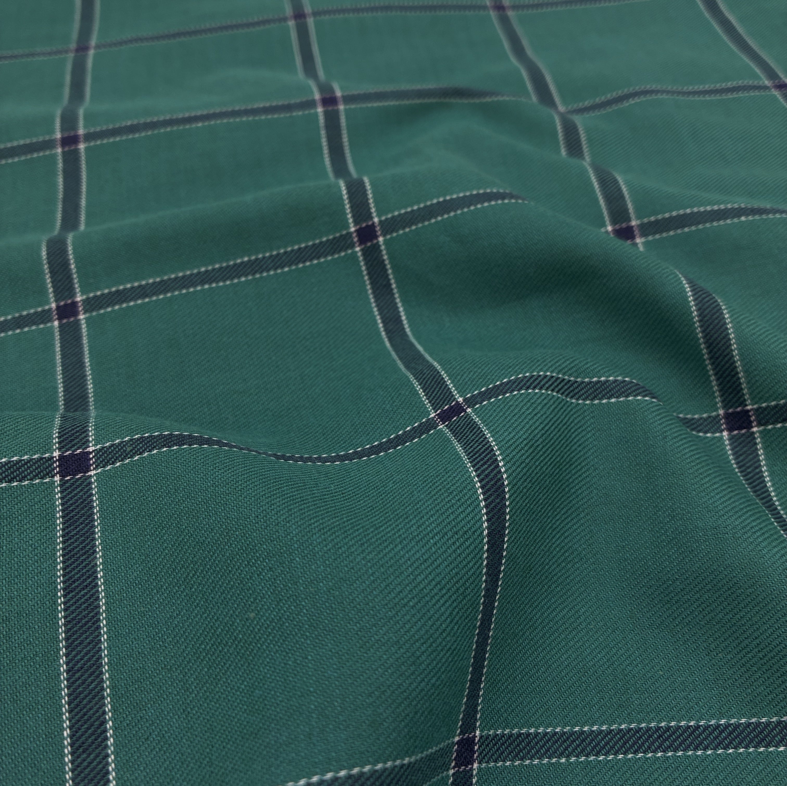 Woven Dress Weight - Teal Windowpane Plaid (WDW3582)