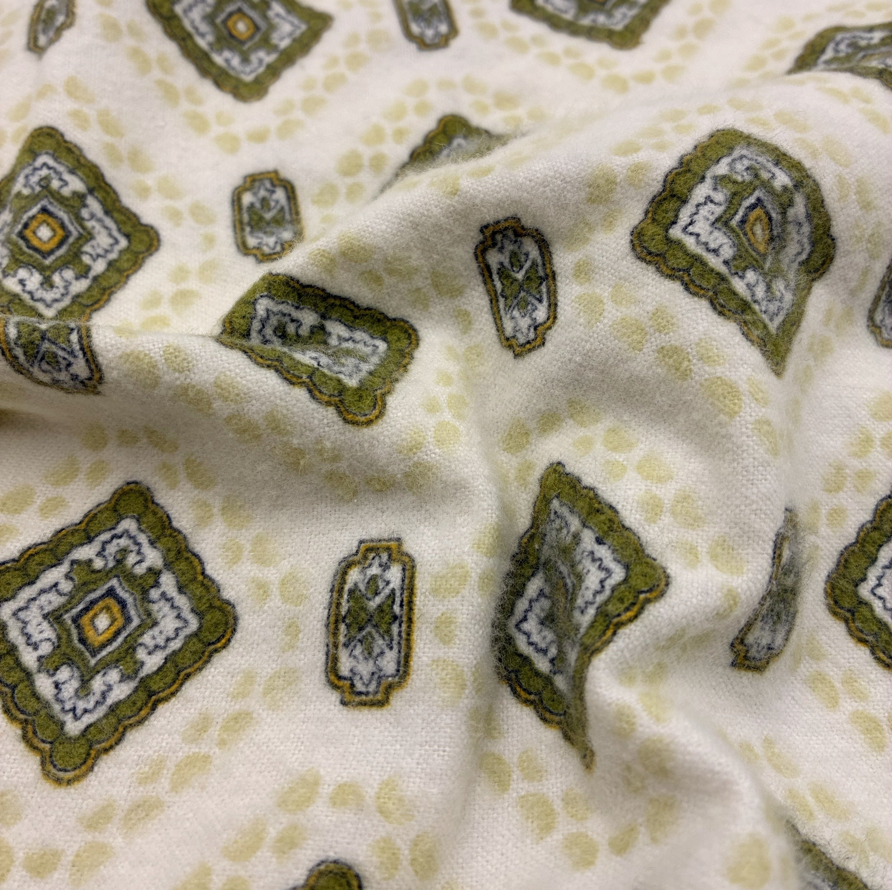 Cotton Flannelette - Olive Medallion (WFL0376)