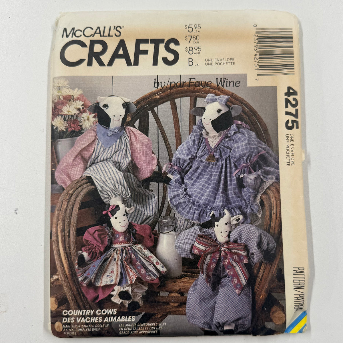 McCall's Craft Pattern - 4275 Country Cow Doll (NPA0584)