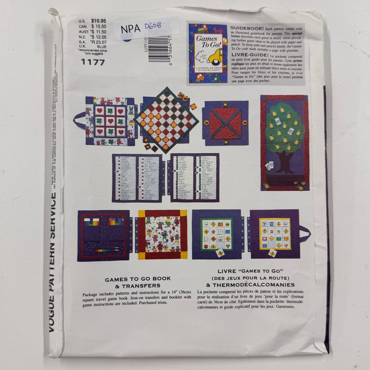 Vogue Craft Pattern - 1177 Games To Go Book (NPA0608)