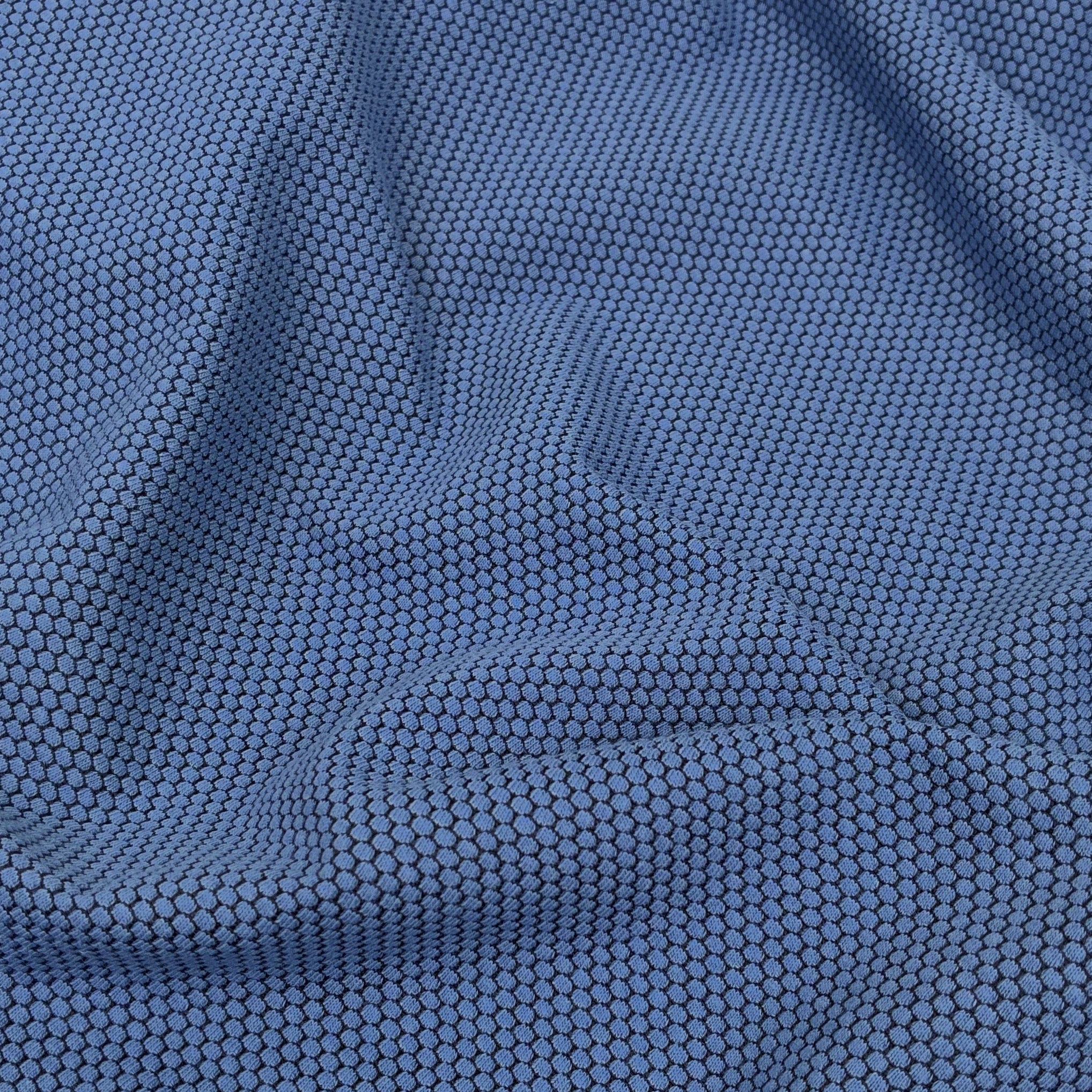 Cotton Blend Bubble Jersey - Denim Blue (KJE1447:48)