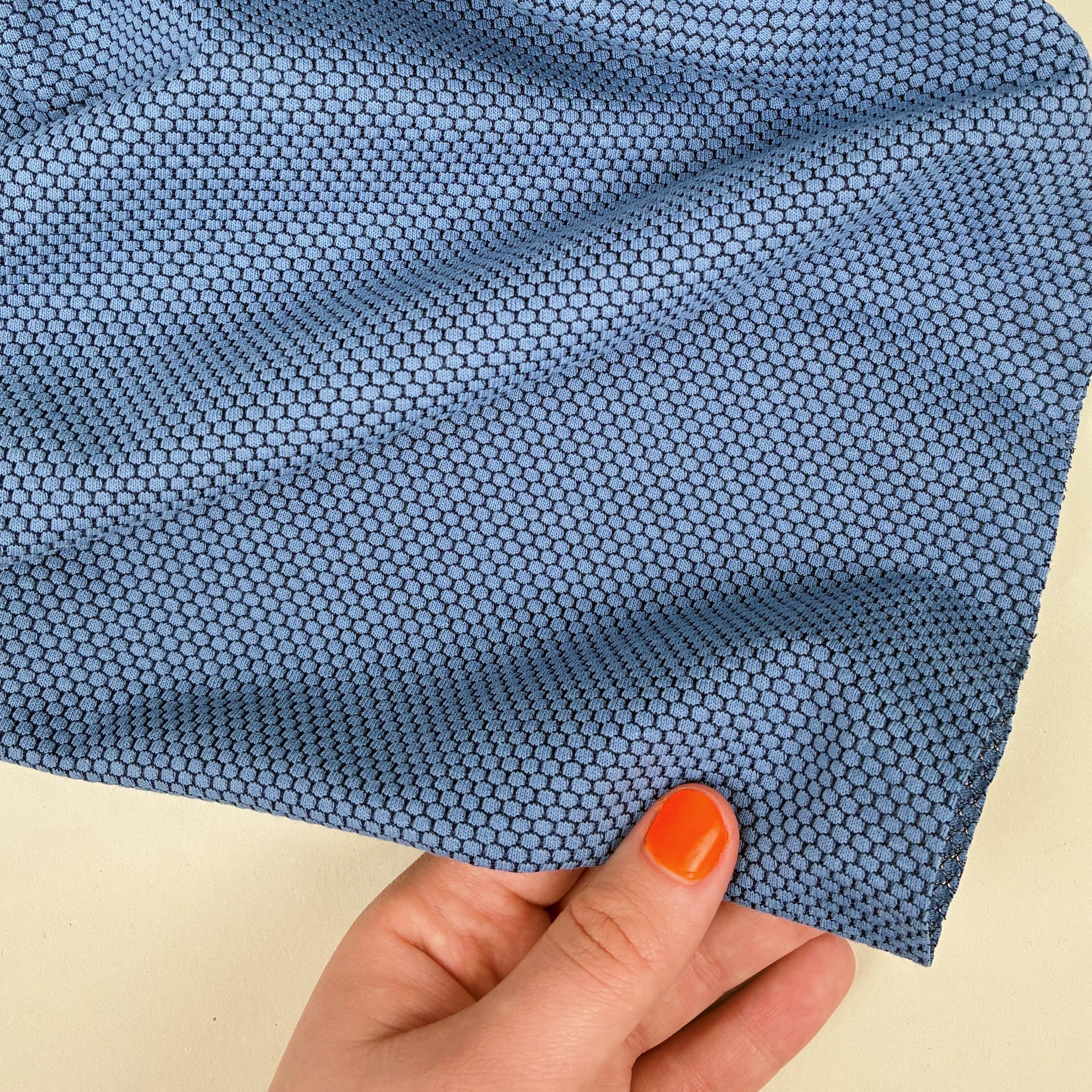 Cotton Blend Bubble Jersey - Denim Blue (KJE1447:48)