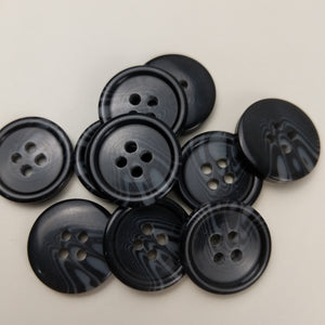 Plastic Buttons, Black and Grey (NBU0045)