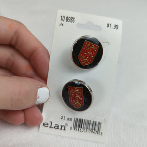 Plastic Buttons, Red and BLack (NBU0116)