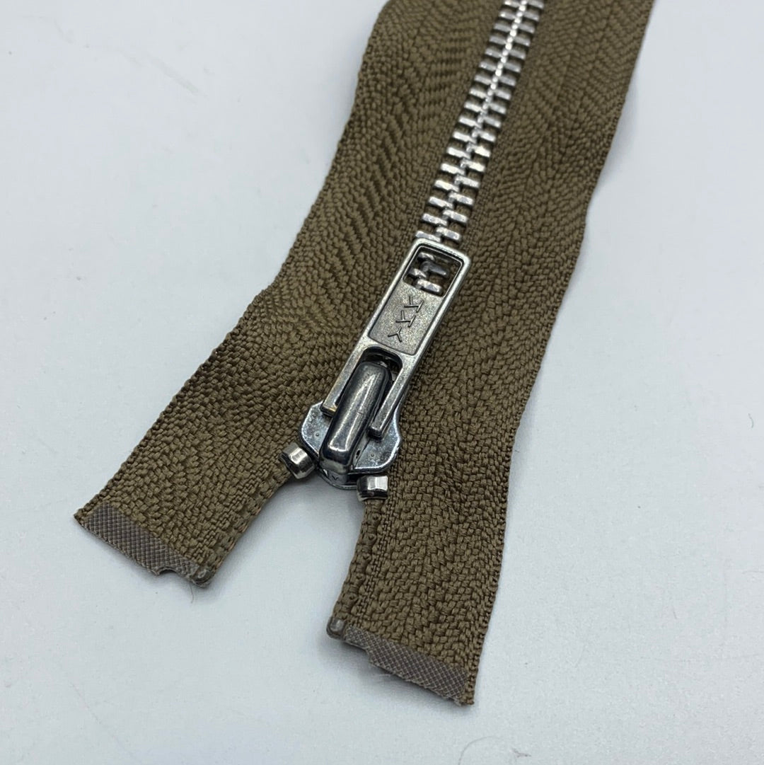 Separating Metal Zipper, Various Browns (58cm-72cm) (NZP0197:213)