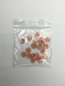 Plastic Buttons, Coral  (NBU0411)