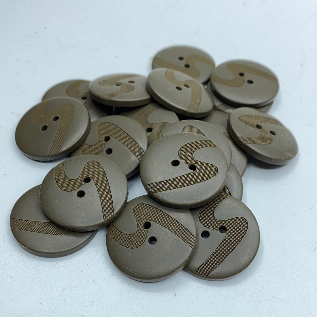 27mm Etched Buttons, Various Colours (NBU0003,7:9,13,17,22,57)