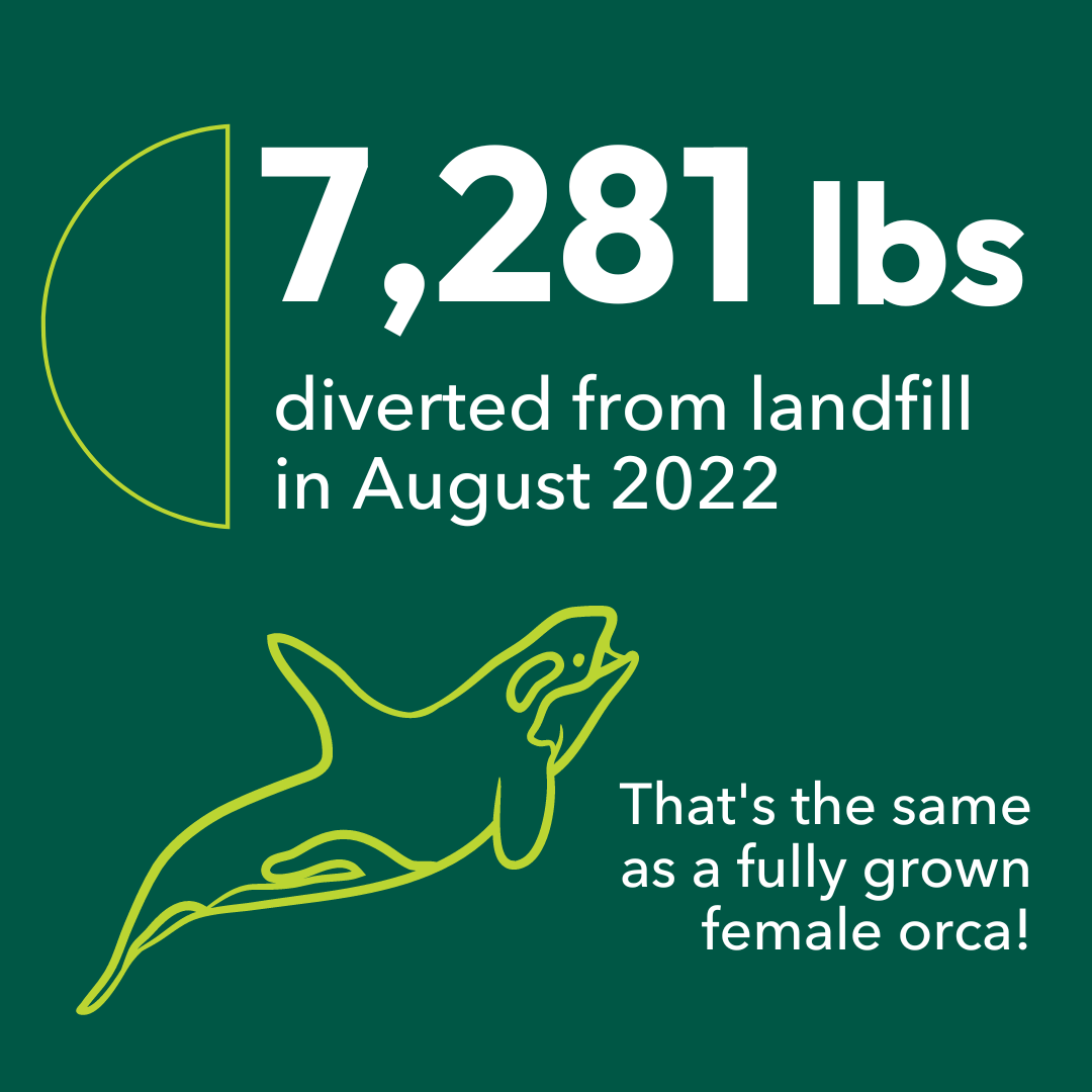 Orca amount of fabric saved from landfill in August 2022!