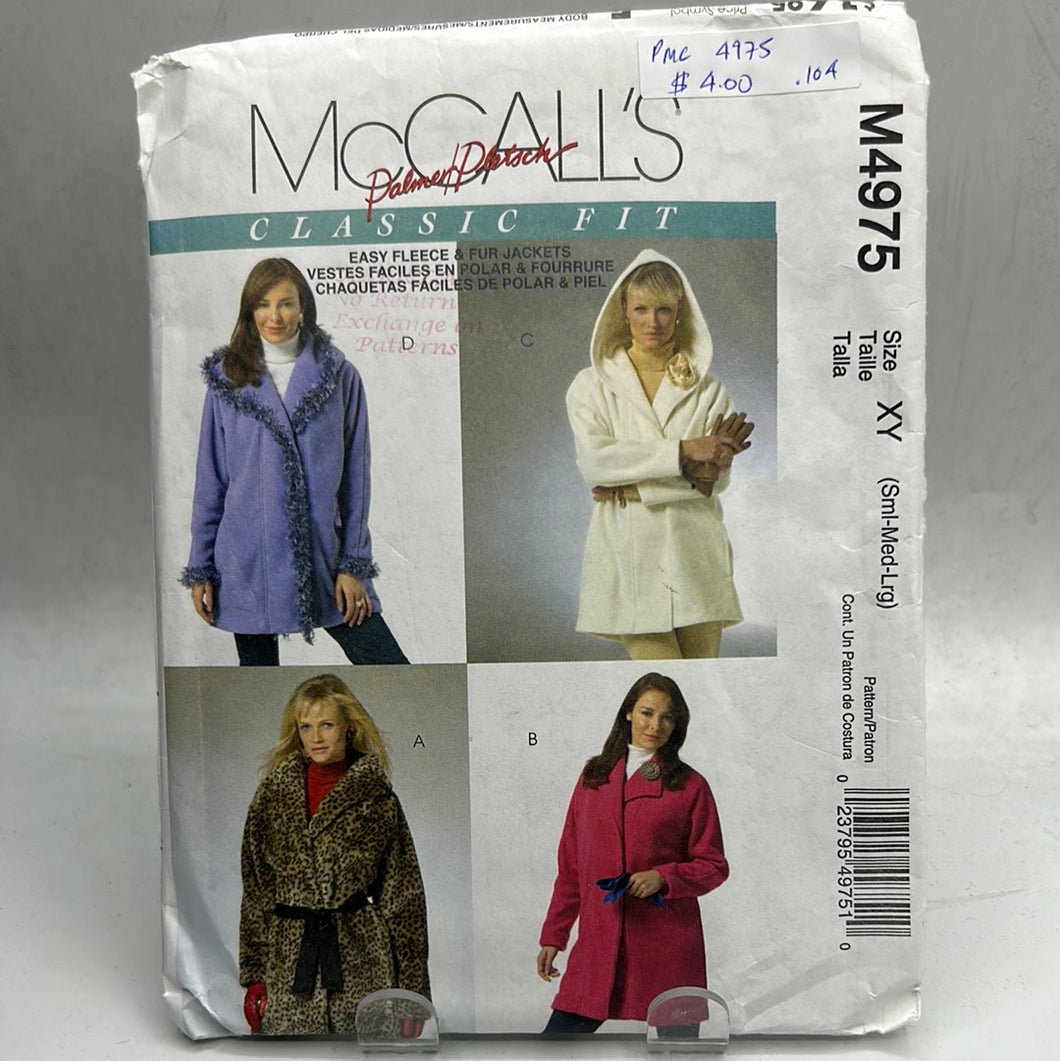 MCCALL'S Pattern, Misses'Lined and Unlined Jackets and Flower (PMC4975)