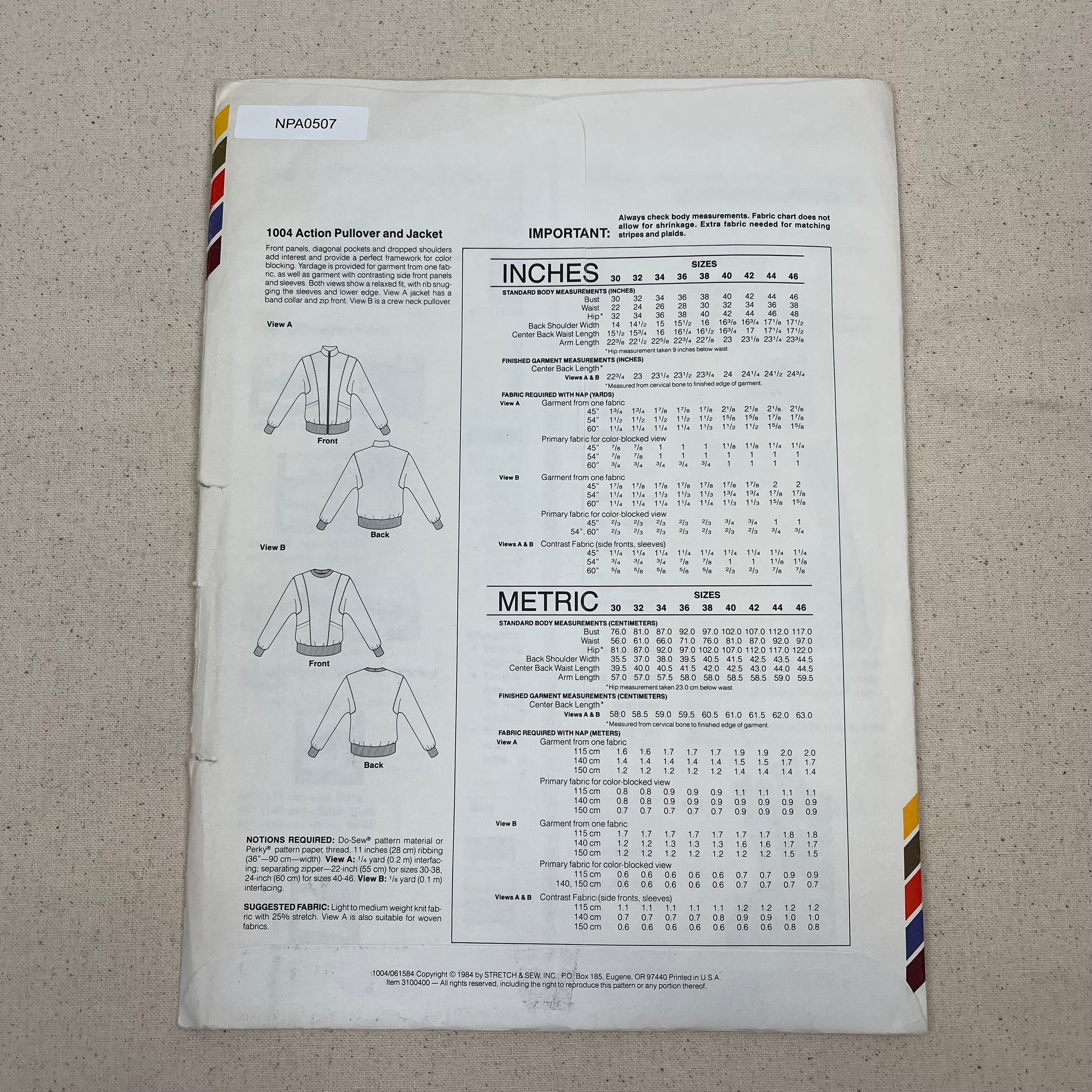 Stretch & Sew Pattern - 1004 Action Pullover & Jacket (NPA0507)